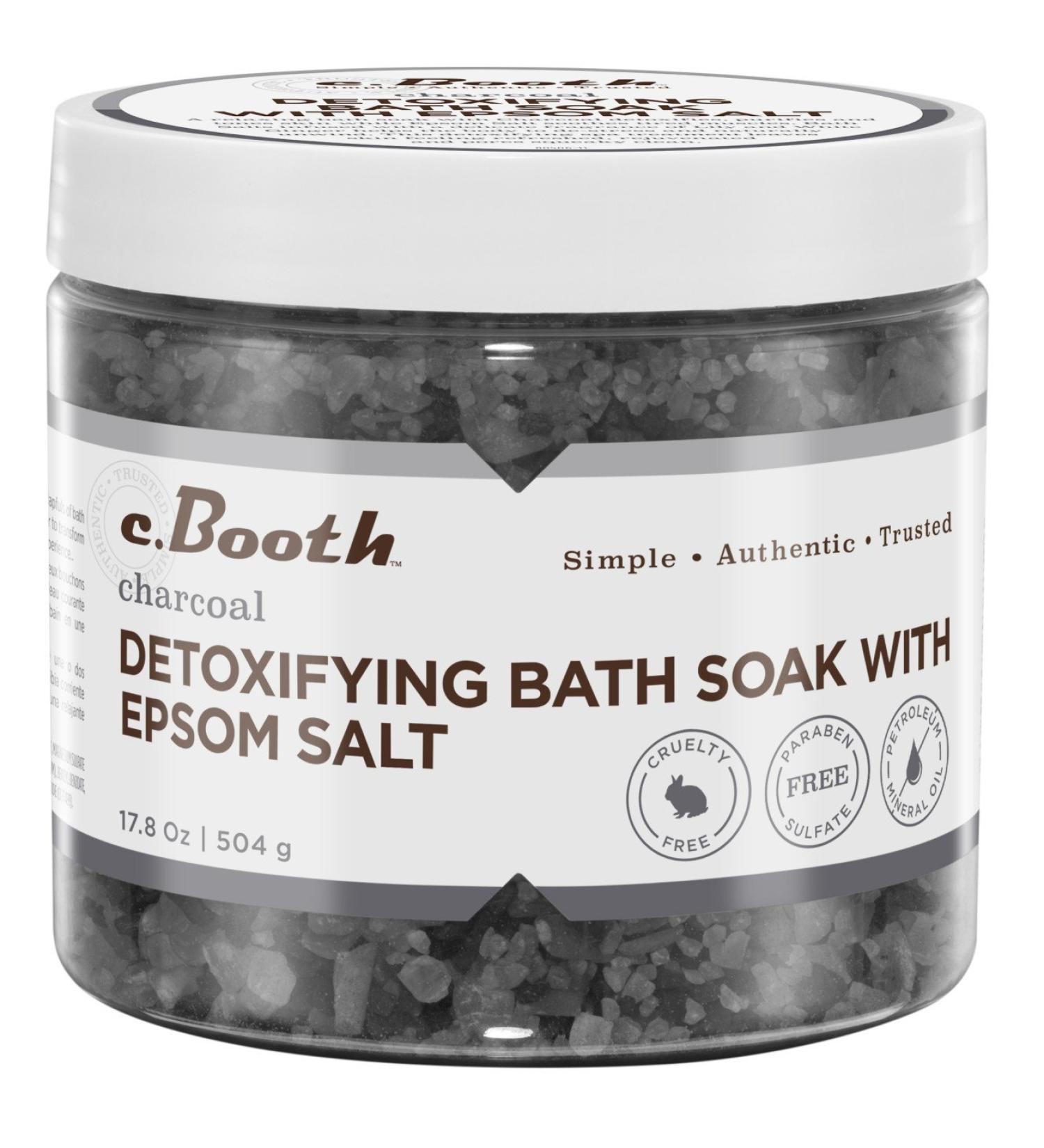 C.Booth Detoxifying Bath Soak With Epsom Salt 17.8 Ounce (Charcoal) (526ml)