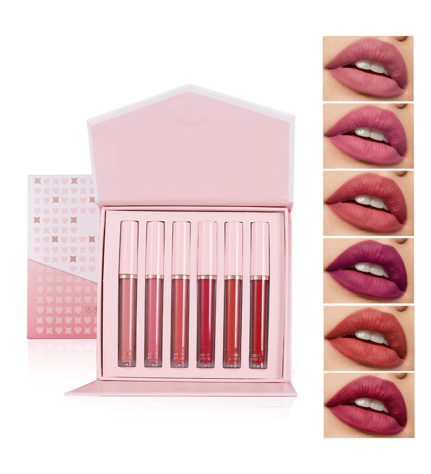 CHAKAE 6 Pack Matte Liquid Lipsticks for Women Girls Waterproof Pigmented Lip Gloss Beautiful Colors for All Occasions - Buy Online on GoSupps.com