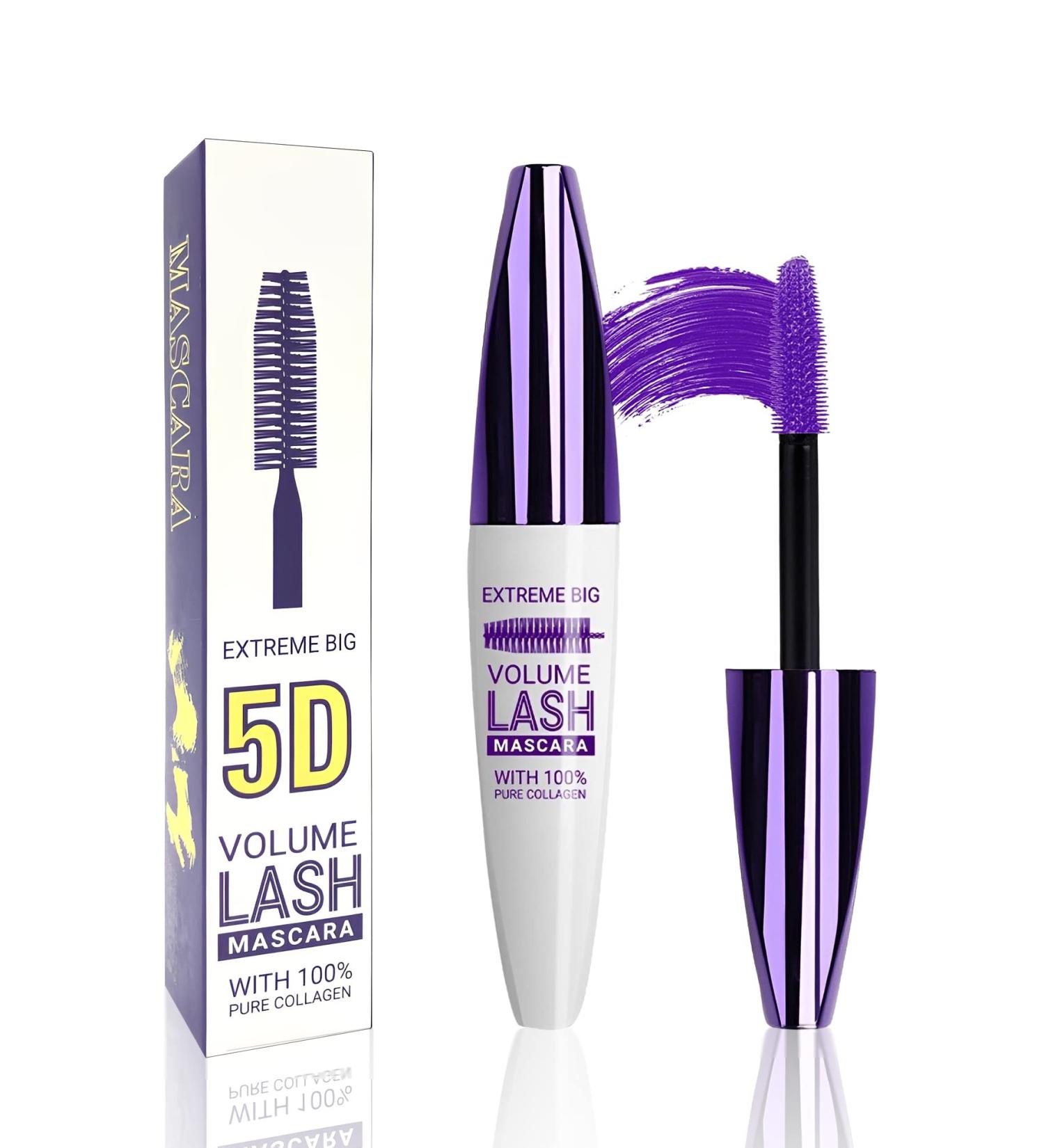 Purple 5D Telescopic Mascara - Waterproof Long Lasting Smudge-Proof Voluminous Curling Mascara for Eyelashes | False Lash Effect & Cosplay Party Makeup - Buy Online on GoSupps.com