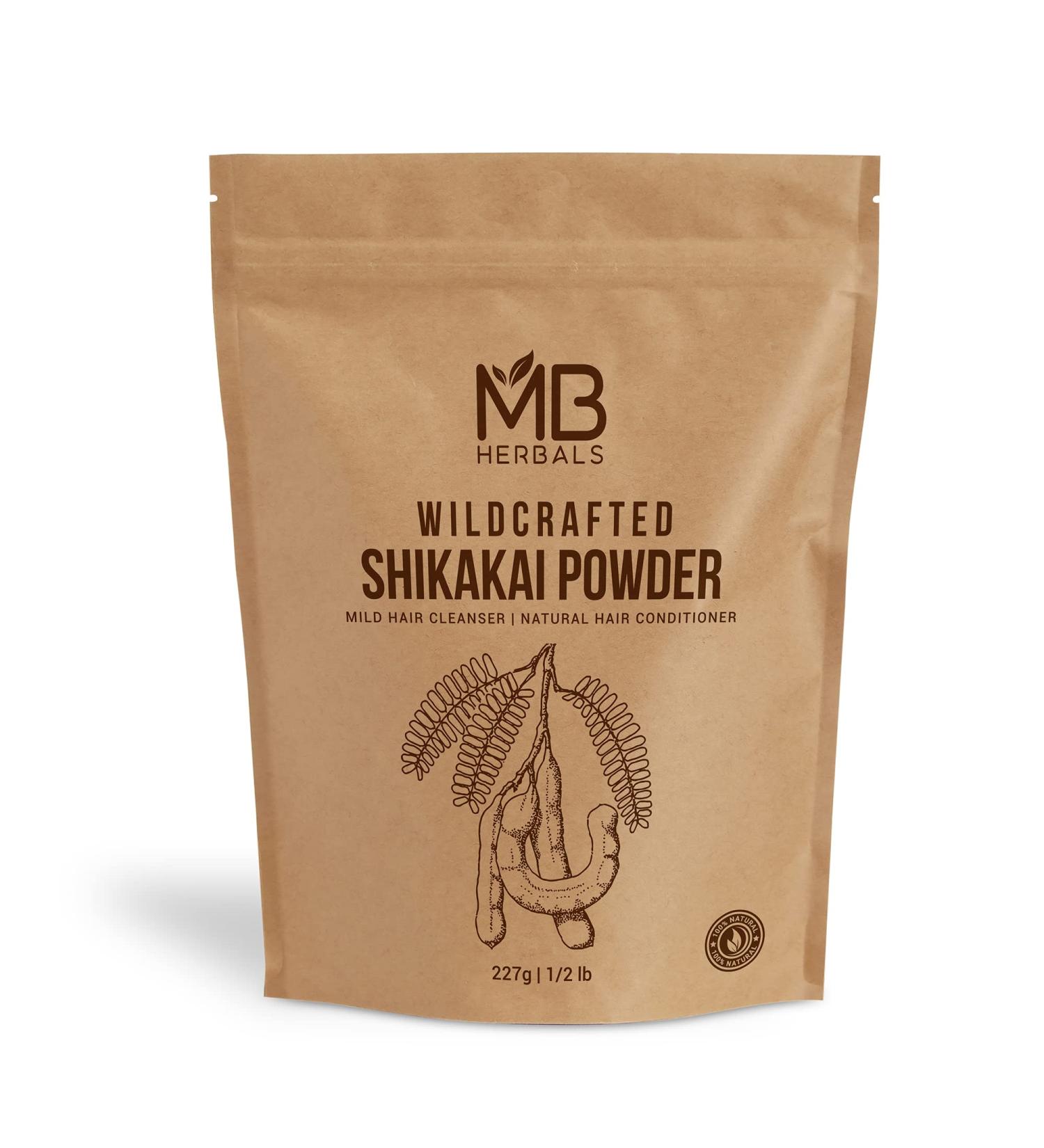 MB Herbals Shikakai Powder 227g - Natural Hair Cleanser & Conditioner - 100% Pure Acacia concinna Fruit Pods Powder - Wildcrafted Shikakai - Buy Online on GoSupps.com