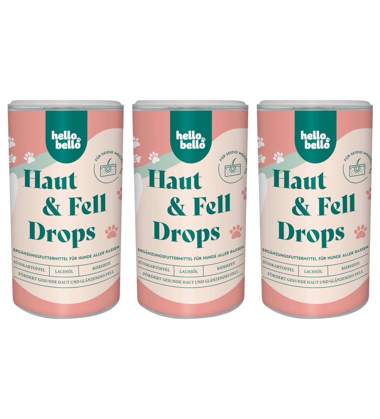 Hellobello Skin & Fur Drops for Dogs - 3 x 350g with Algae Oil Brewers Yeast & Biotin for Soft Shiny Fur & Healthy Skin - International Shipping Available - Buy Online on GoSupps.com