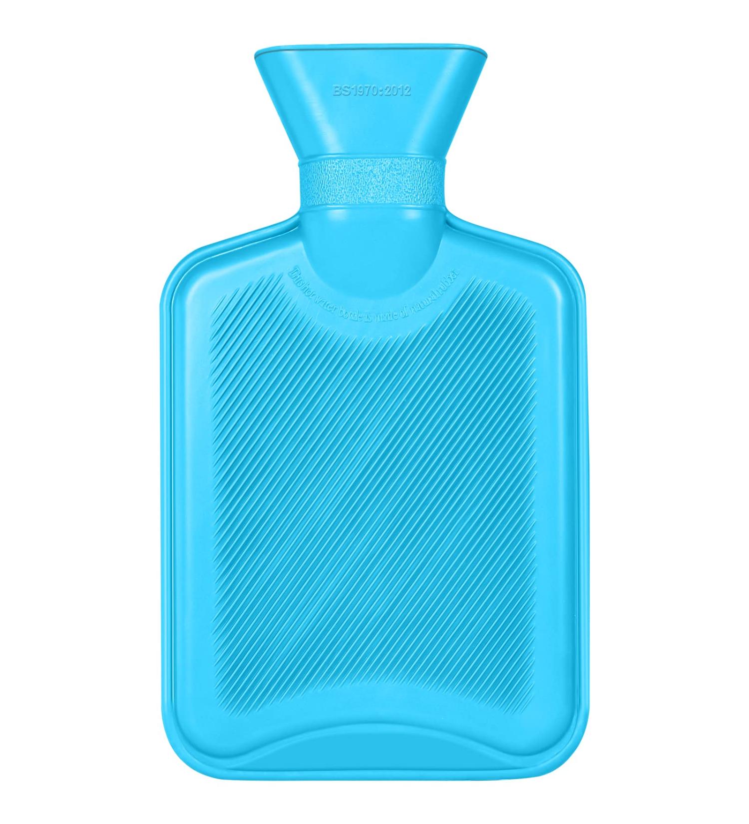 ACWOO Mini Hot Water Bottle 1L - Safe & Durable Thermoplasted Rubber Heat Bottle for Kids & Adults - Perfect Gift in Blue - Buy Online on GoSupps.com