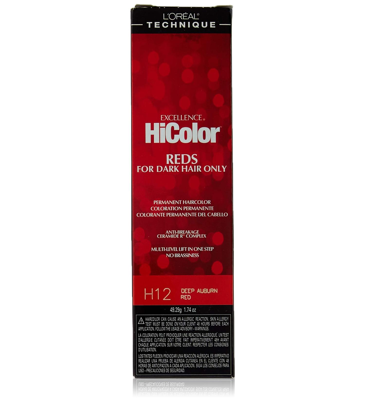 L'Oreal Paris Excellence HiColor Permanent Haircolor Deep Auburn Red 1.74 oz - Vibrant & Long-Lasting Results - Buy Online on GoSupps.com