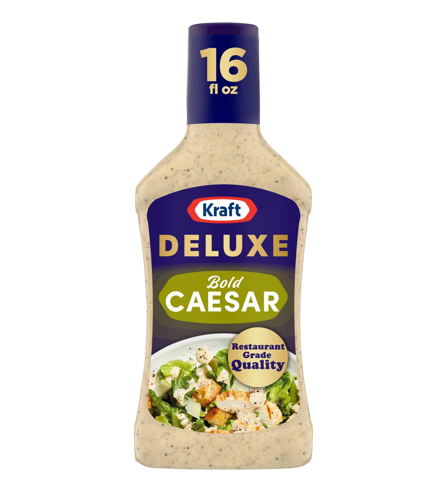 Kraft Deluxe Bold Caesar Salad Dressing - 16 oz Bottle | Buy Online - Buy Online on GoSupps.com