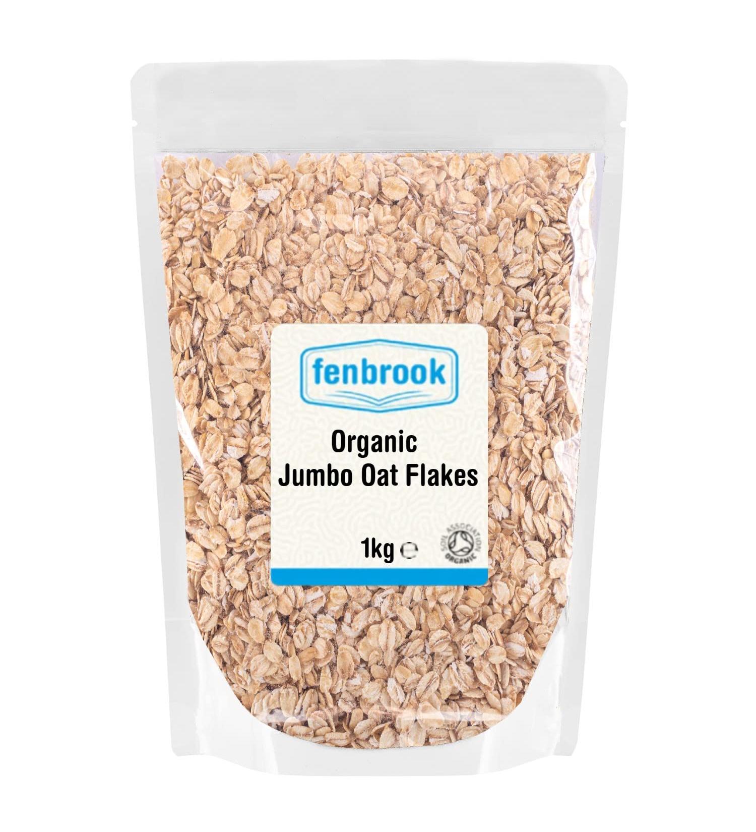 Organic Jumbo Oat Flakes 1kg | Certified Organic by Fenbrook Organic - Buy Online on GoSupps.com