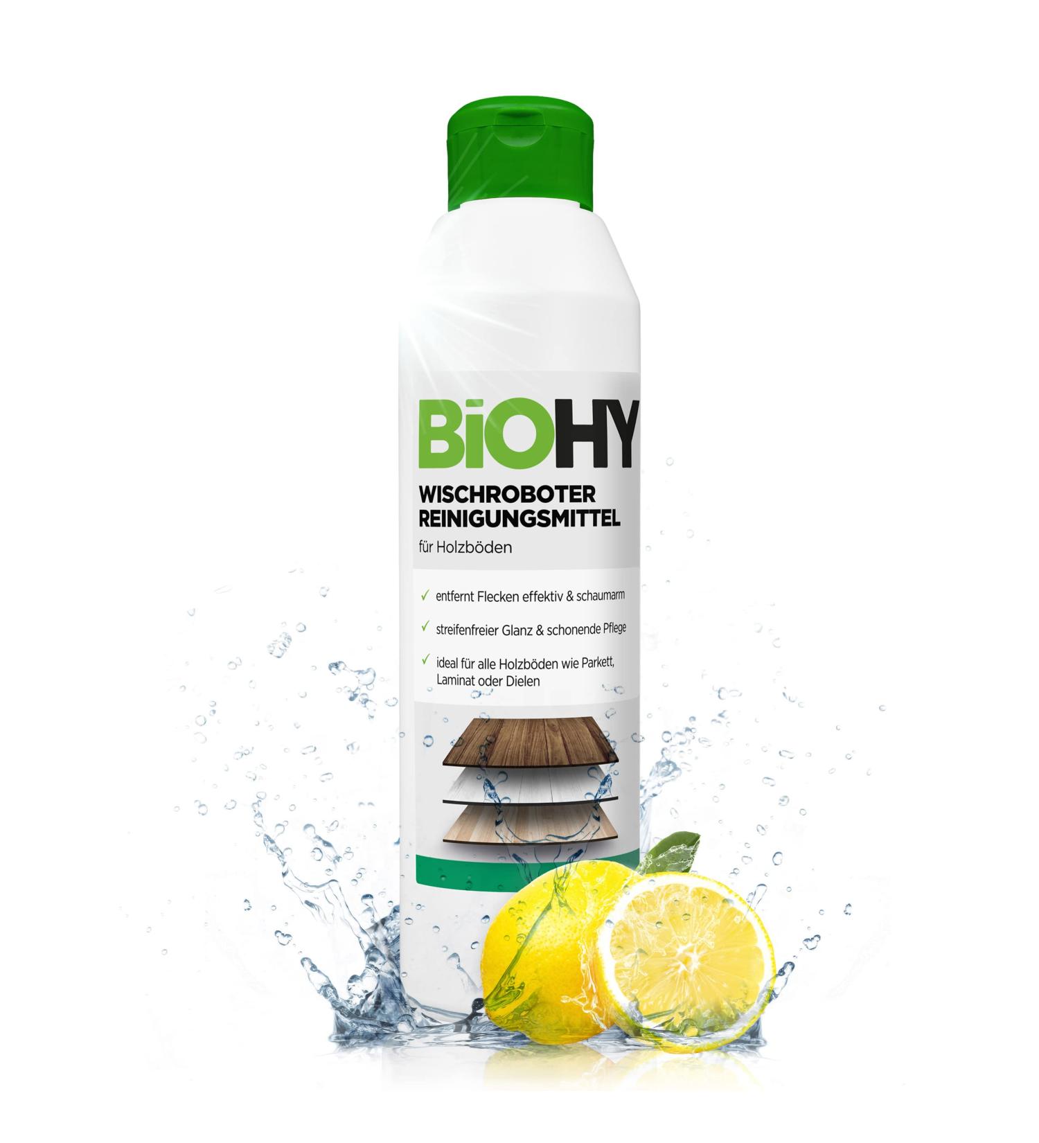 Biohy Wischroboter Cleaning Agent 250ml | Soil Cleaner for Wooden Floors | Laminate & Parquet Care | Strip-Free Shine | Low-Foam Concentrate | International Shipping - Buy Online on GoSupps.com