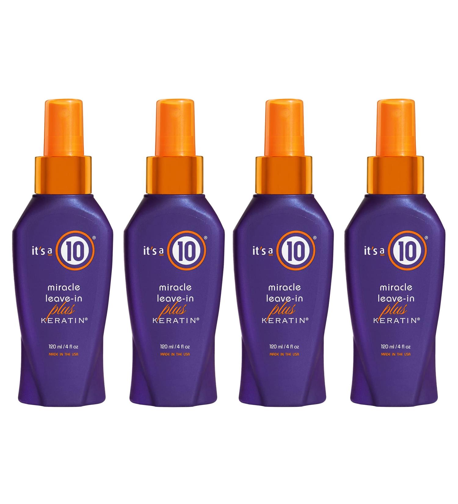 It's a 10 Haircare Miracle Leave-In Plus Keratin Spray 4 fl. oz. (Pack of 4) 4 Fl Oz (Pack of 4) - Buy Online on GoSupps.com