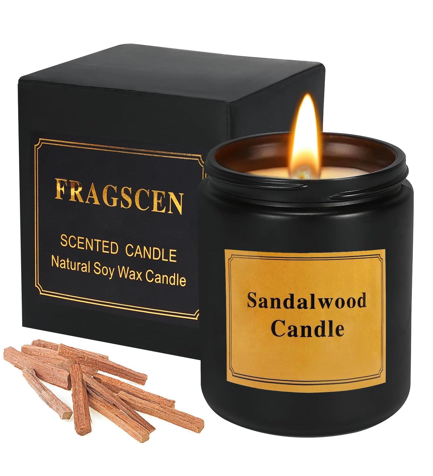Sandalwood Candles - Natural Soy Scented Candles for Home | Aromatherapy & Stress Relief | Perfect Mother's Day Gift - 7oz 40 Hours Burn Time - Buy Online on GoSupps.com