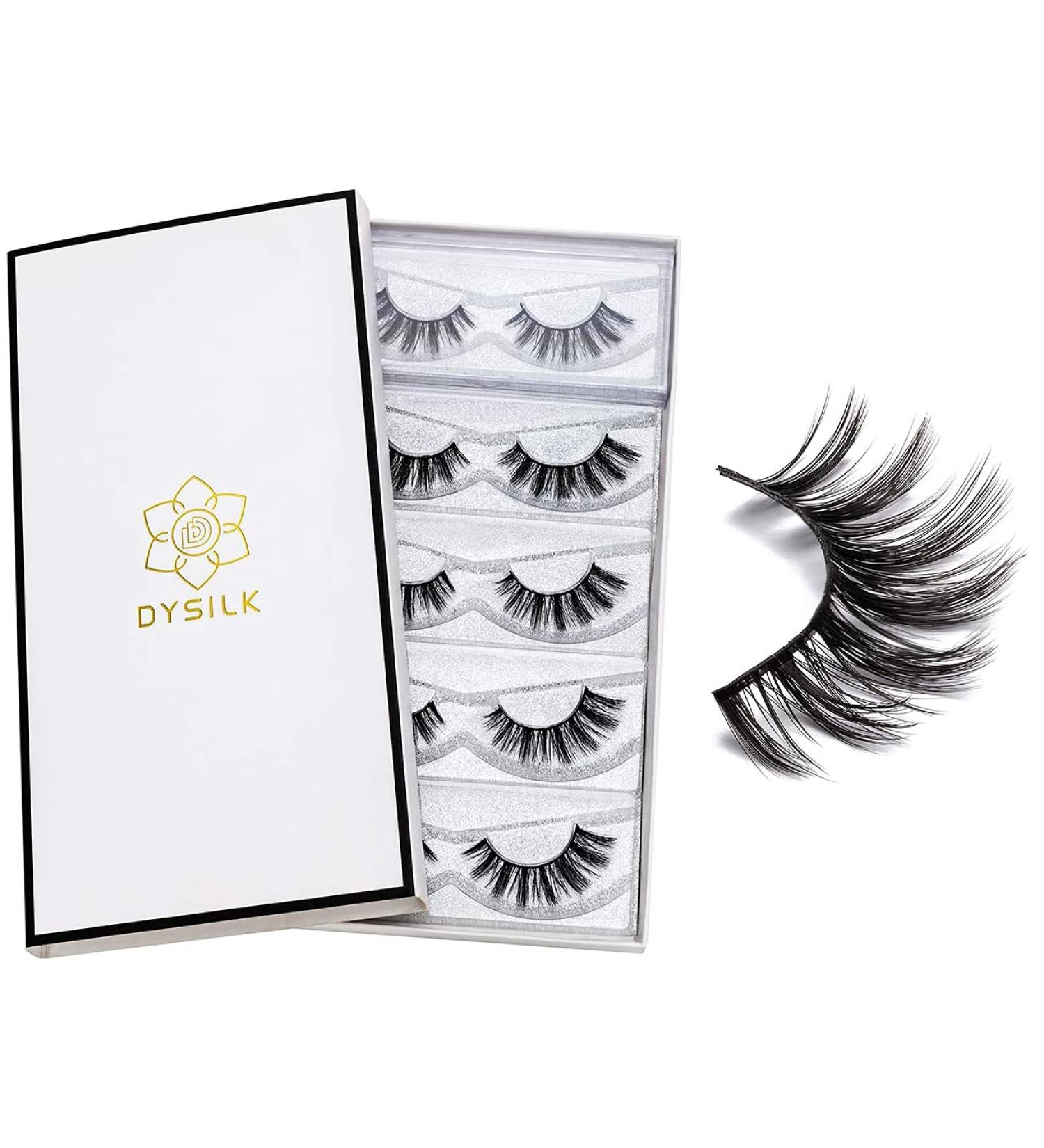 Buy Dysilk 6D Fake Eyelashes - 5 Pairs Reusable False Eyelash Extensions | Natural Look & Comfort | International Shipping - Buy Online on GoSupps.com