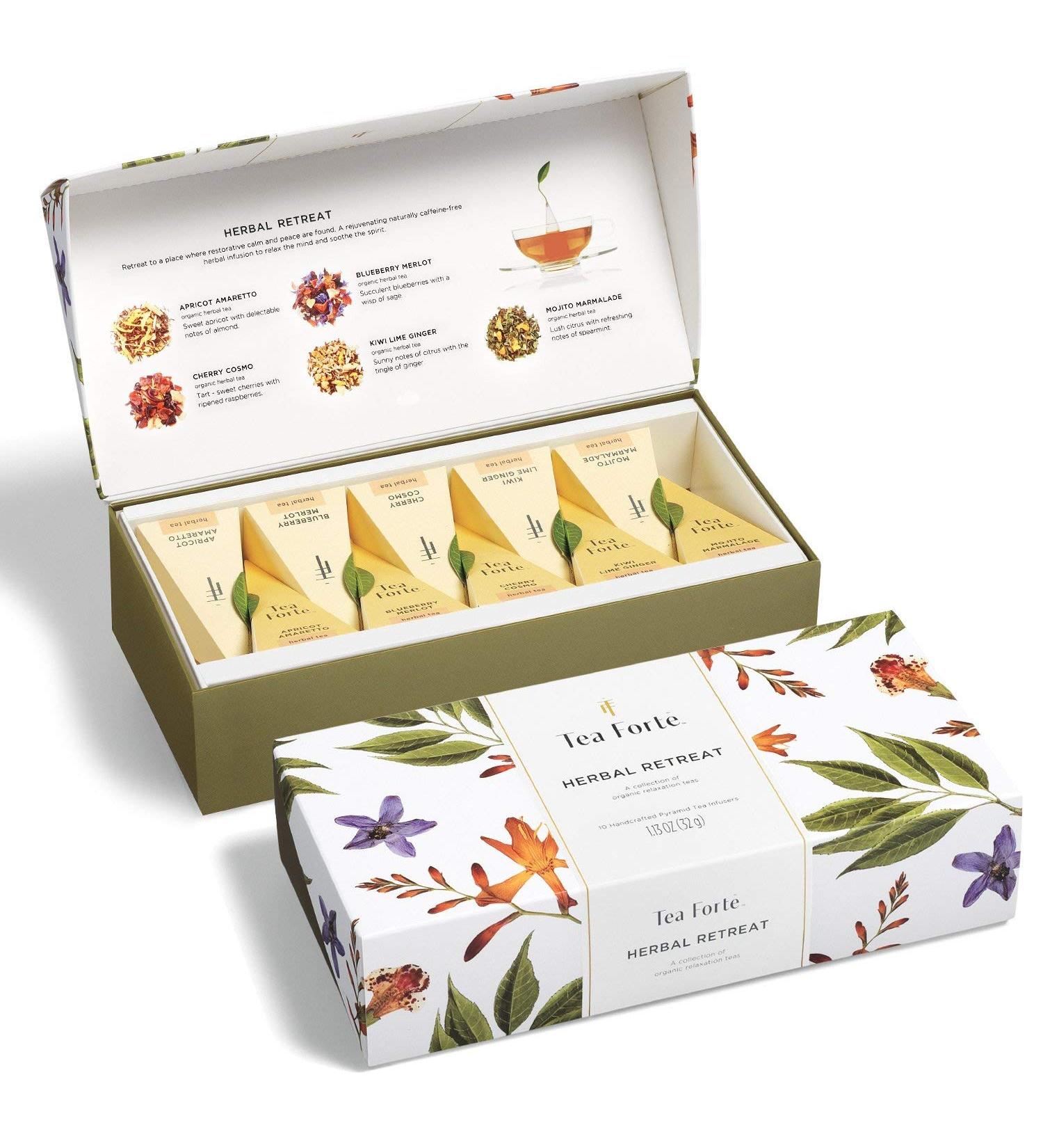 Herbal Retreat Organic Citrus & Fruit Herbal Tea Gift Set | Caffeine-Free 10 Bag Infusers | Petite Presentation Box Sampler - Buy Online on GoSupps.com