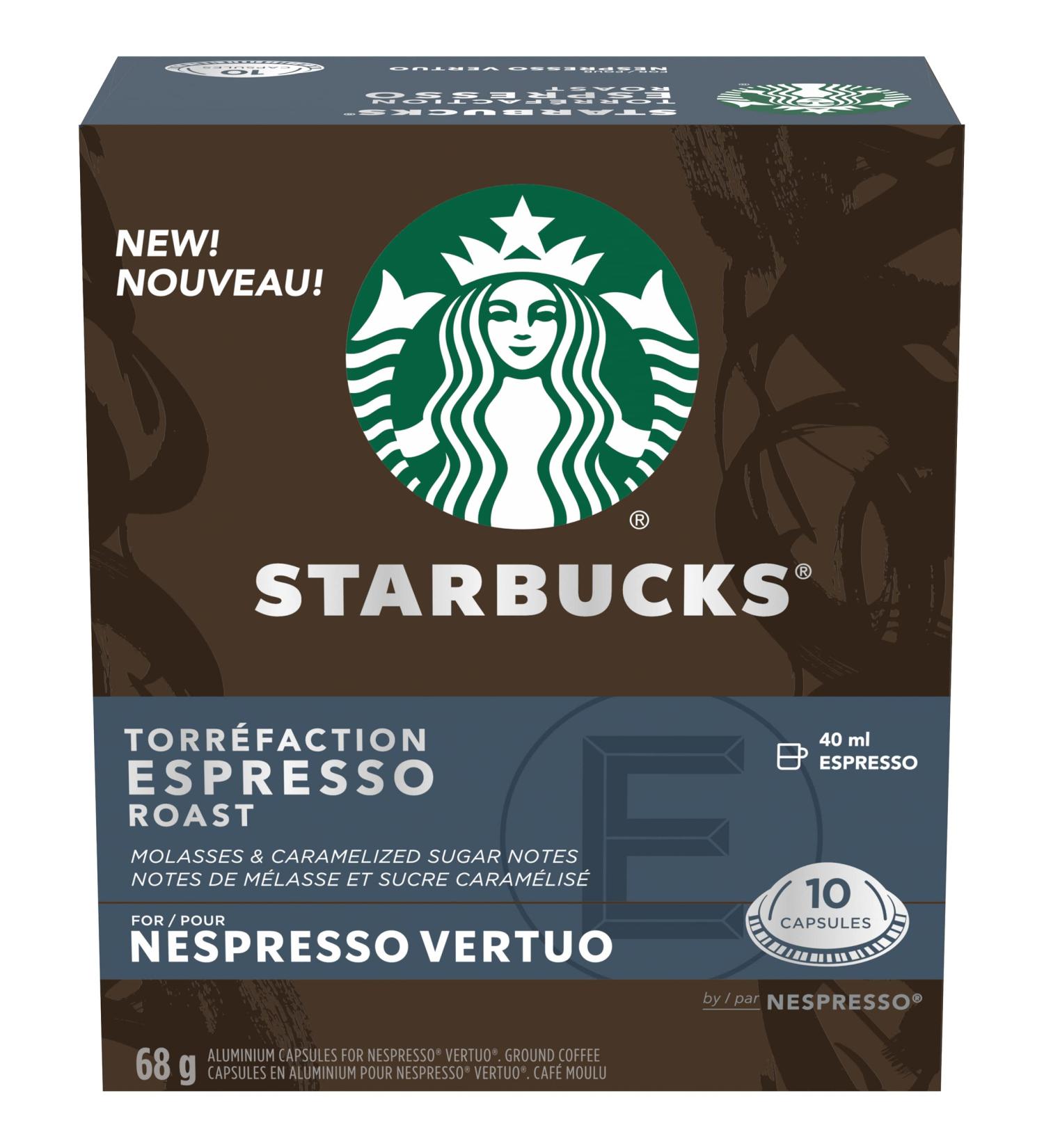 Starbucks By Nespresso Espresso Roast Coffee Pods Dark Roast Nespresso Vertuo Line Compatible Capsules 10 Coffee Pods - Buy Online on GoSupps.com