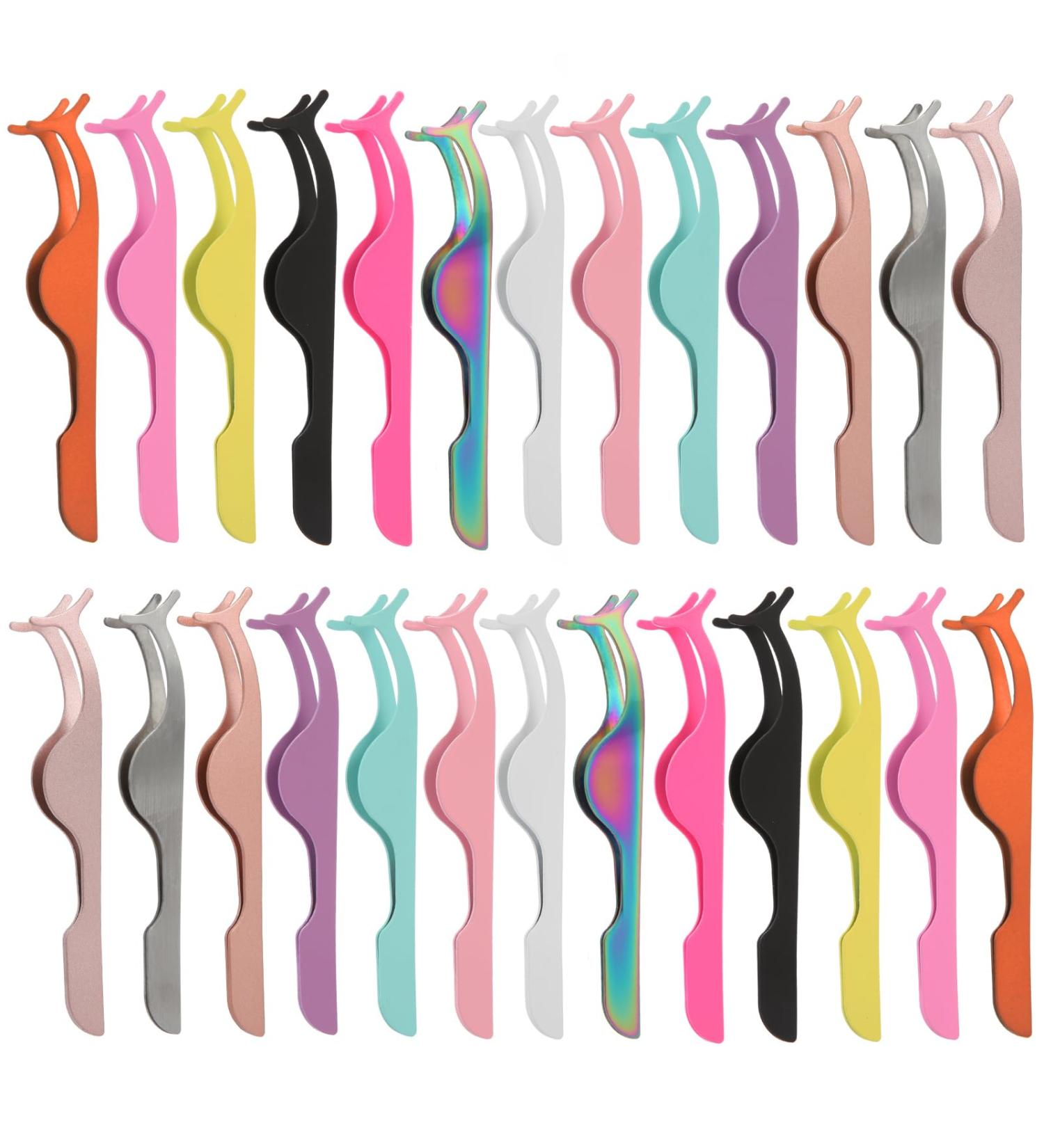 26 Pieces False Eyelashes Applicator Tool - FEITA Professional Stainless Steel Tweezers & Clip Remover for Lashes (Assorted Colors) - Ideal for Application & Removal - Buy Online on GoSupps.com