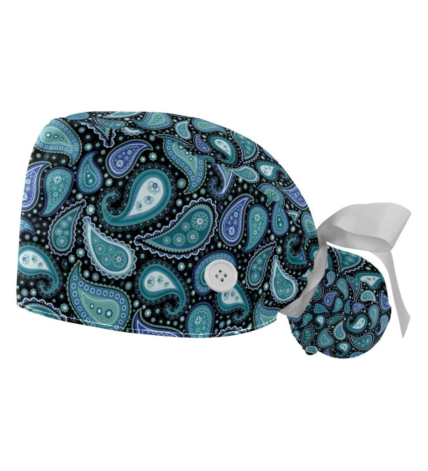 Poppy Sky Nature Summer Landscape Scrub Caps - 2PCS Bouffant Working Hats for Women with Ponytail Holder (Pattern 02) - Buy Online on GoSupps.com