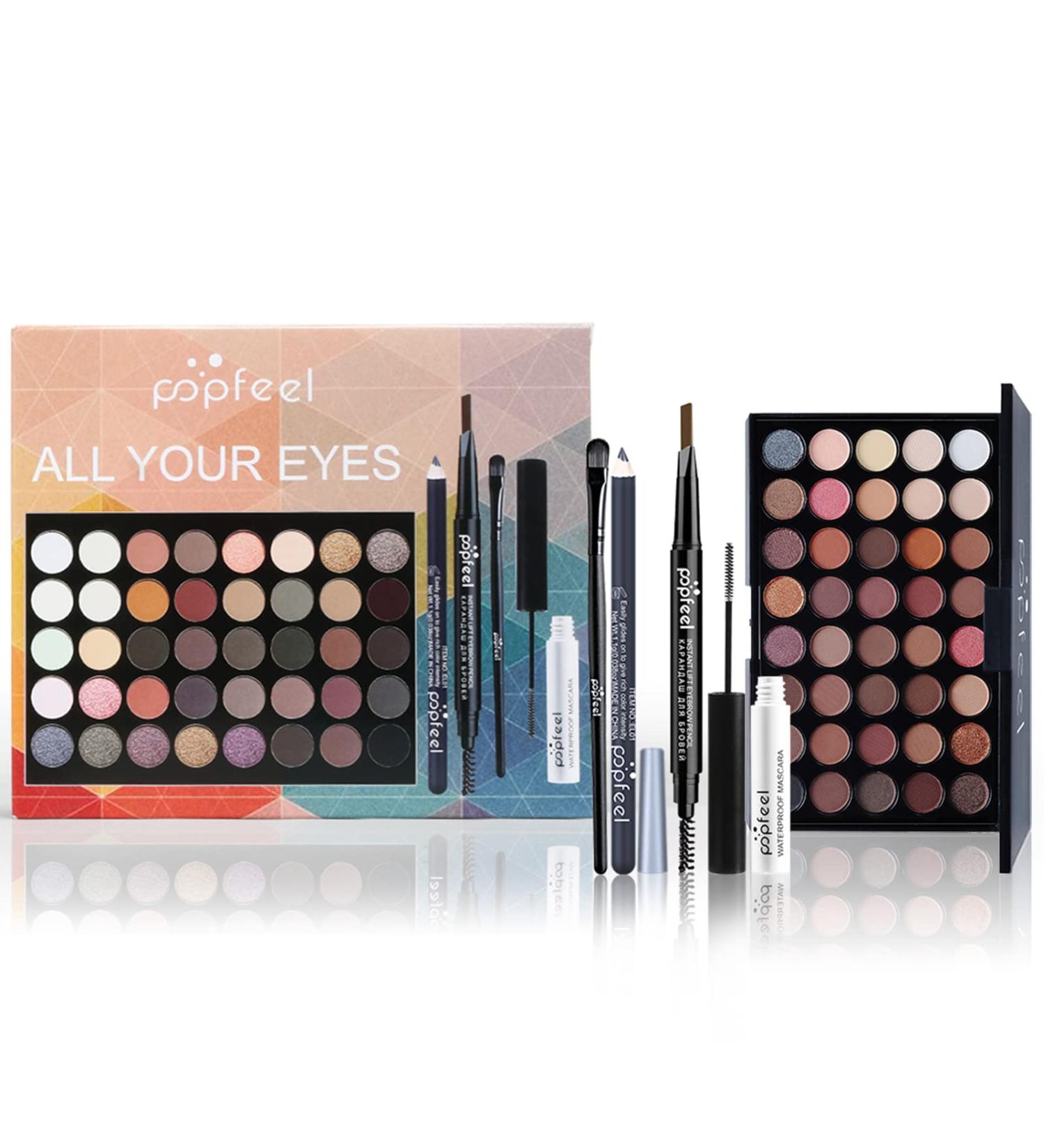 All-in-One Makeup Kit | 40 Colors Eyeshadow Palette & Full Starter Set | Perfect Christmas Gift for Women & Teens | Includes Brushes Brow Pencil & Mascara - Buy Online on GoSupps.com