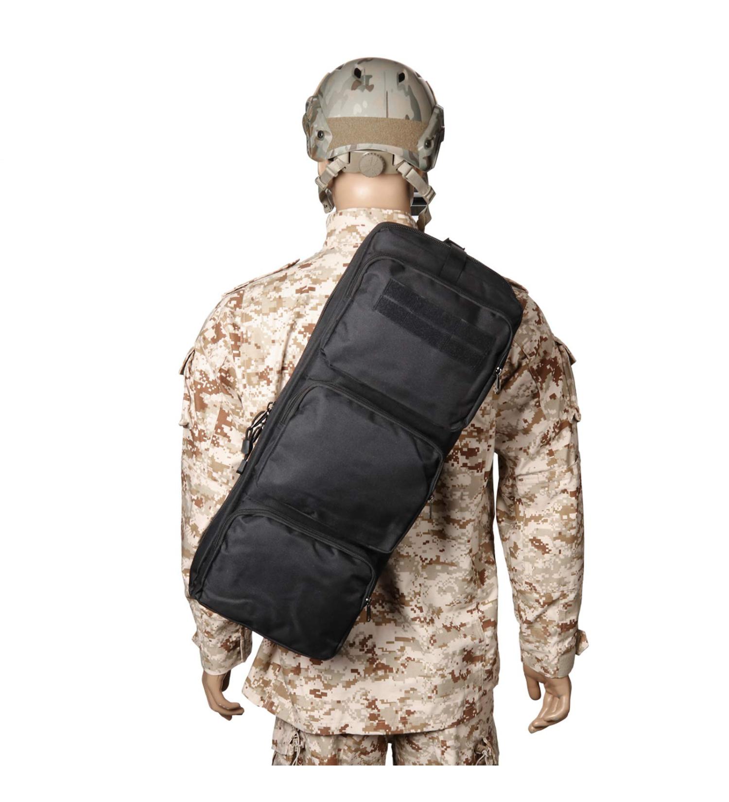 Wolfslaves Tactical 24 Rifle Gear Shoulder Sling Bag - Black Army Backpack for MP5 Hunting - MPS Cross Bag - Buy Online on GoSupps.com