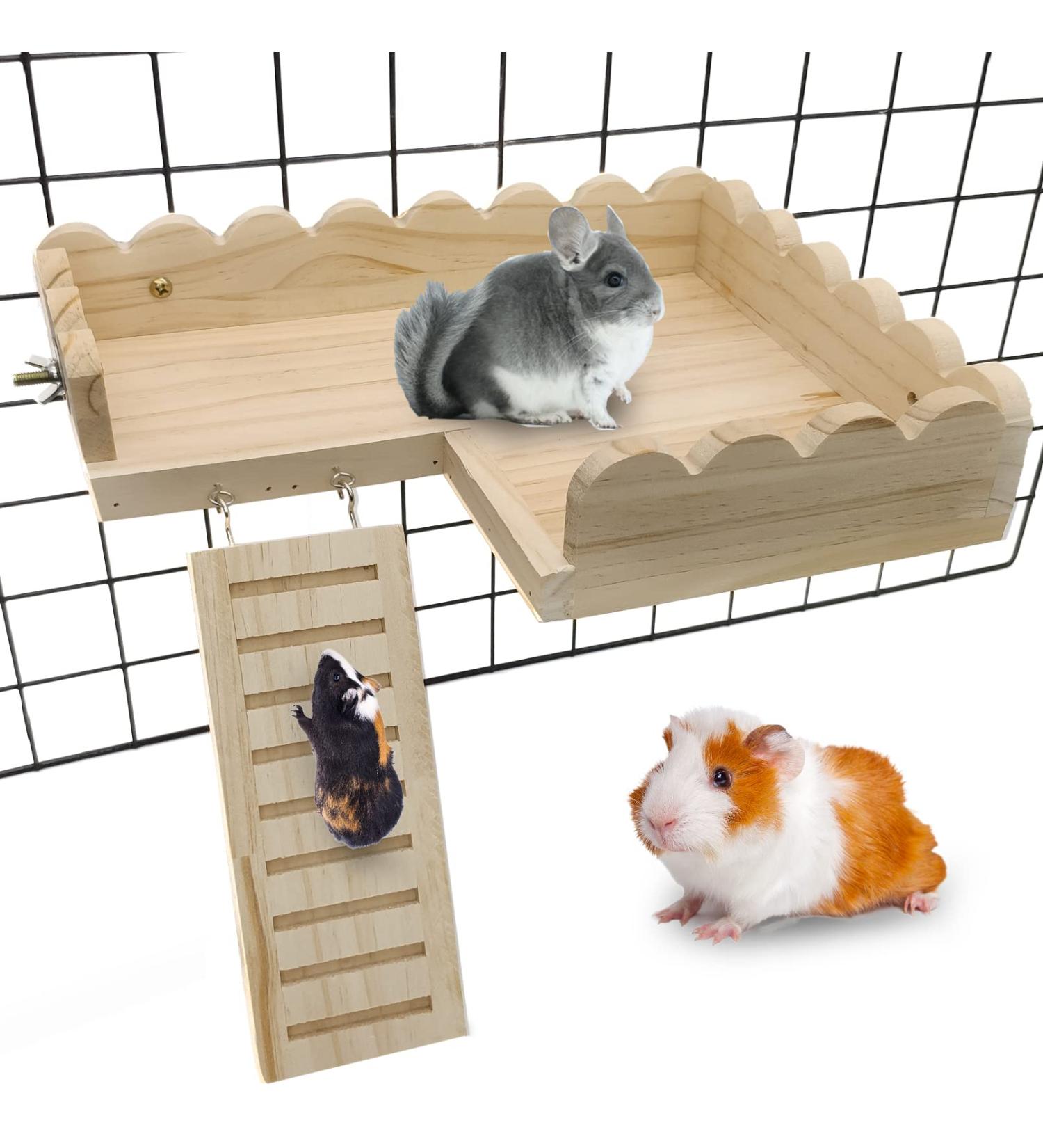 BNOSDM Hamster Wooden Platform with Climbing Ladder - Cage Accessories for Small Animals - Buy Online on GoSupps.com