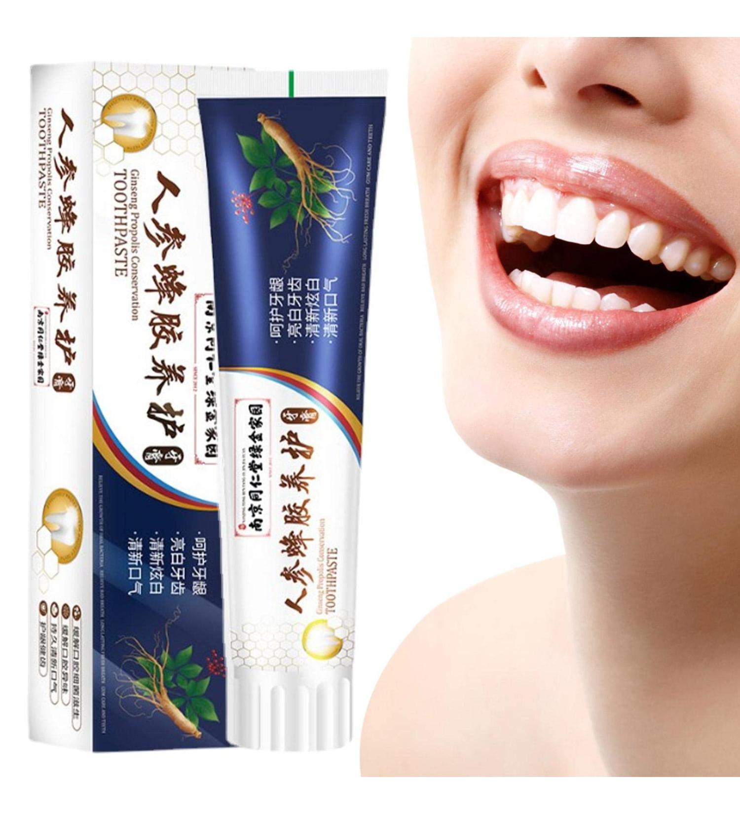  bellv Teeth Whitening Toothpaste - Ginseng Propolis Toothpaste for Bad Breath Control 100g Toothpaste Cleansing for Loose Teeth Toothpaste Care Toothpaste - Buy Online on GoSupps.com