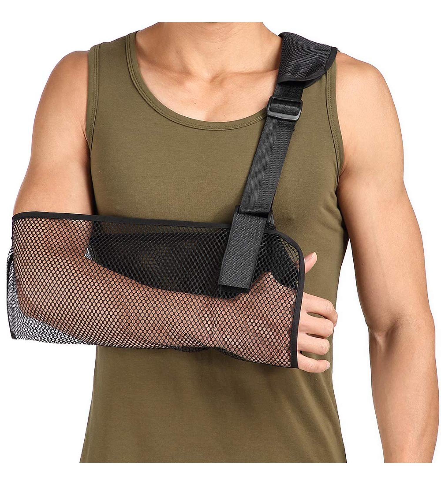 Mesh Arm Sling Shoulder Immobilizer with Thumb Support - Lightweight & Breathable - Buy Online on GoSupps.com