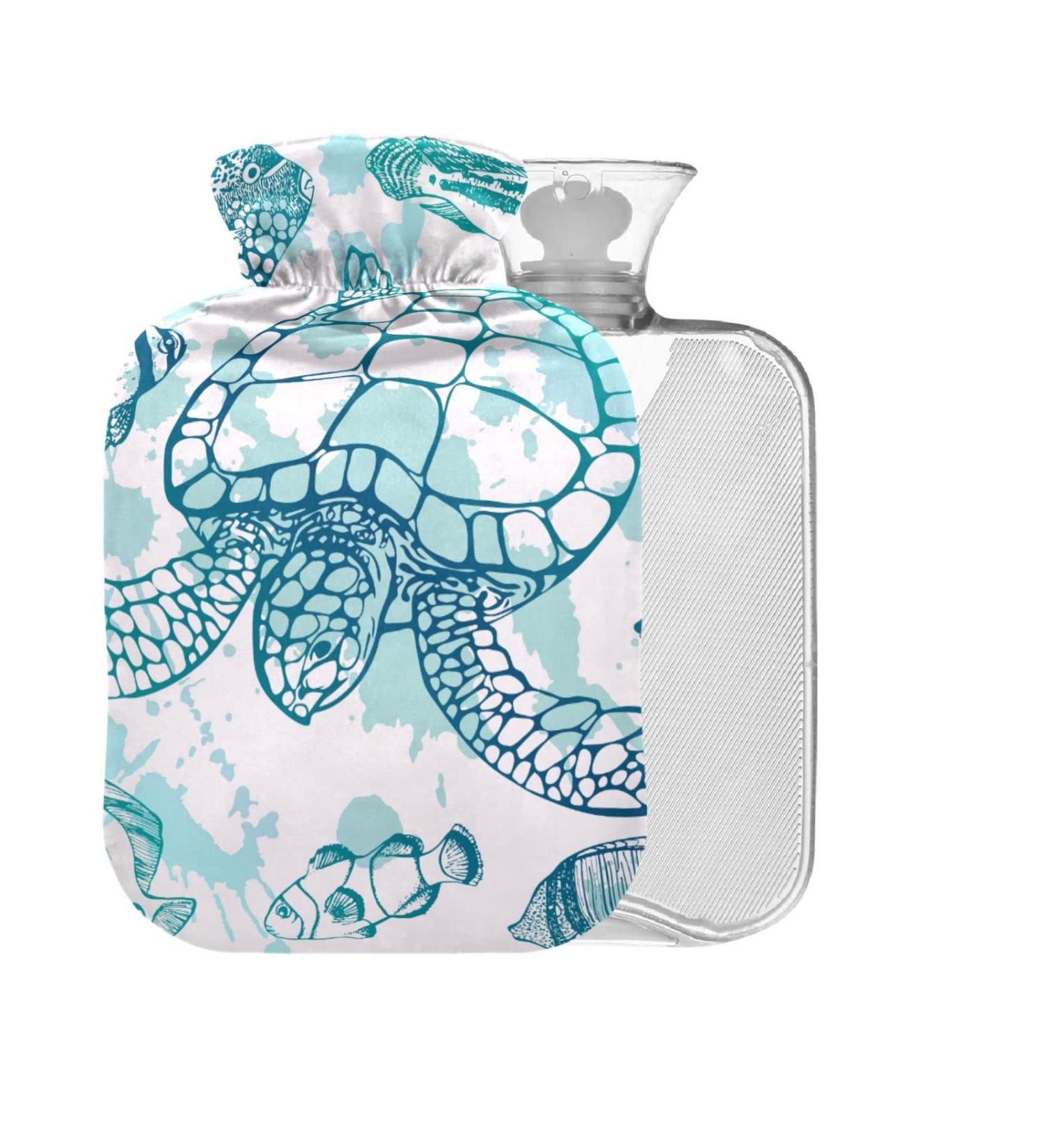 Sea Turtle Fish Hot Water Bottle 1L - BPA Free Pain Relief & Cramps | Small Hot Water Bag - Buy Online on GoSupps.com