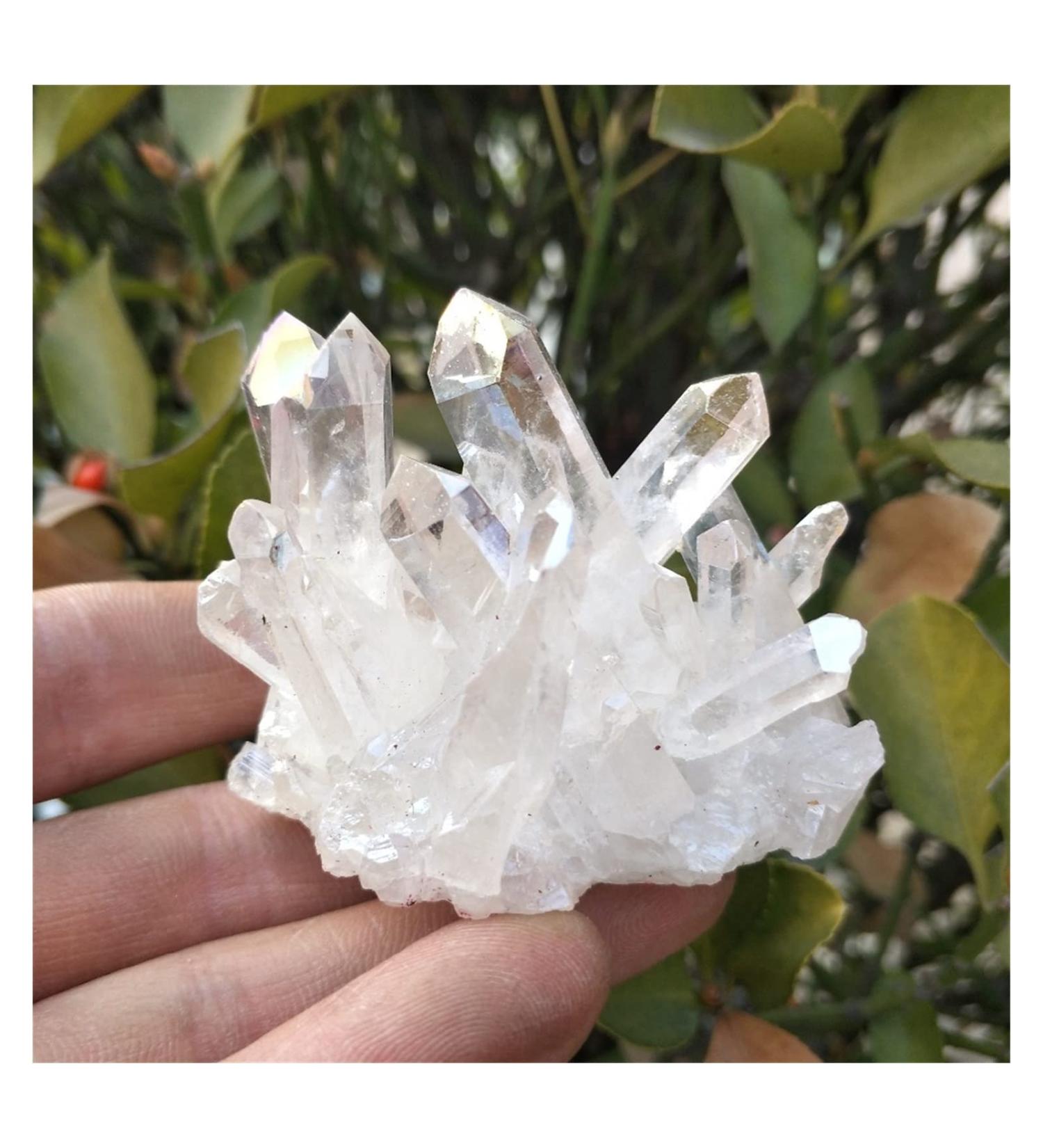 Natural Crystal Rough 120-130g Natural White Crystal Cluster Electroplating Titanium Coating Quartz Cluster Stone Healing - Buy Online on GoSupps.com