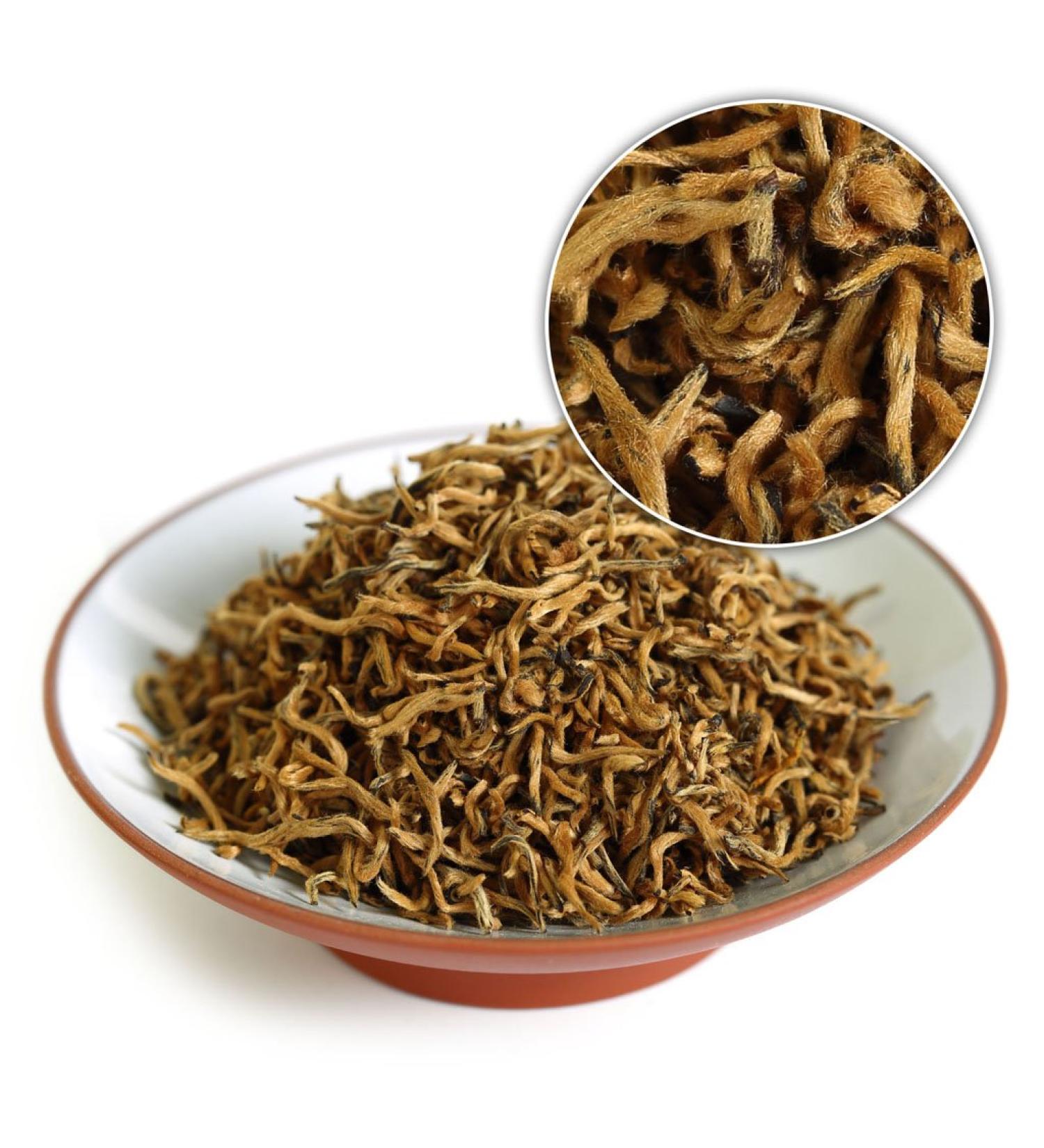 GOARTEA Th Noir 250g / 8.8oz Nonpareil Supreme Fujian Jinjunmei Eyebrow Chinese Black Tea Loose Leaf - Golden Buds Black Tea Bags - Buy Online on GoSupps.com