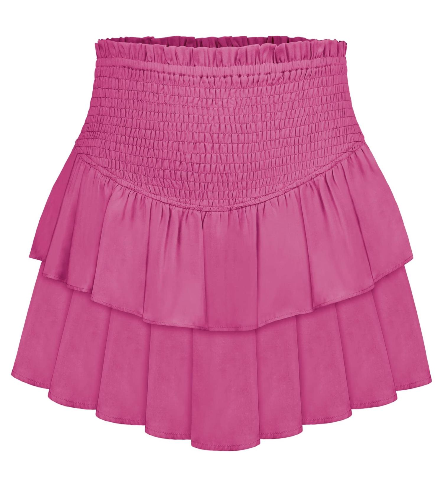 LAEMILIA Women's Floral Print Pleated Mini Skater Skirt - Rose Red - Size M - Buy Online on GoSupps.com