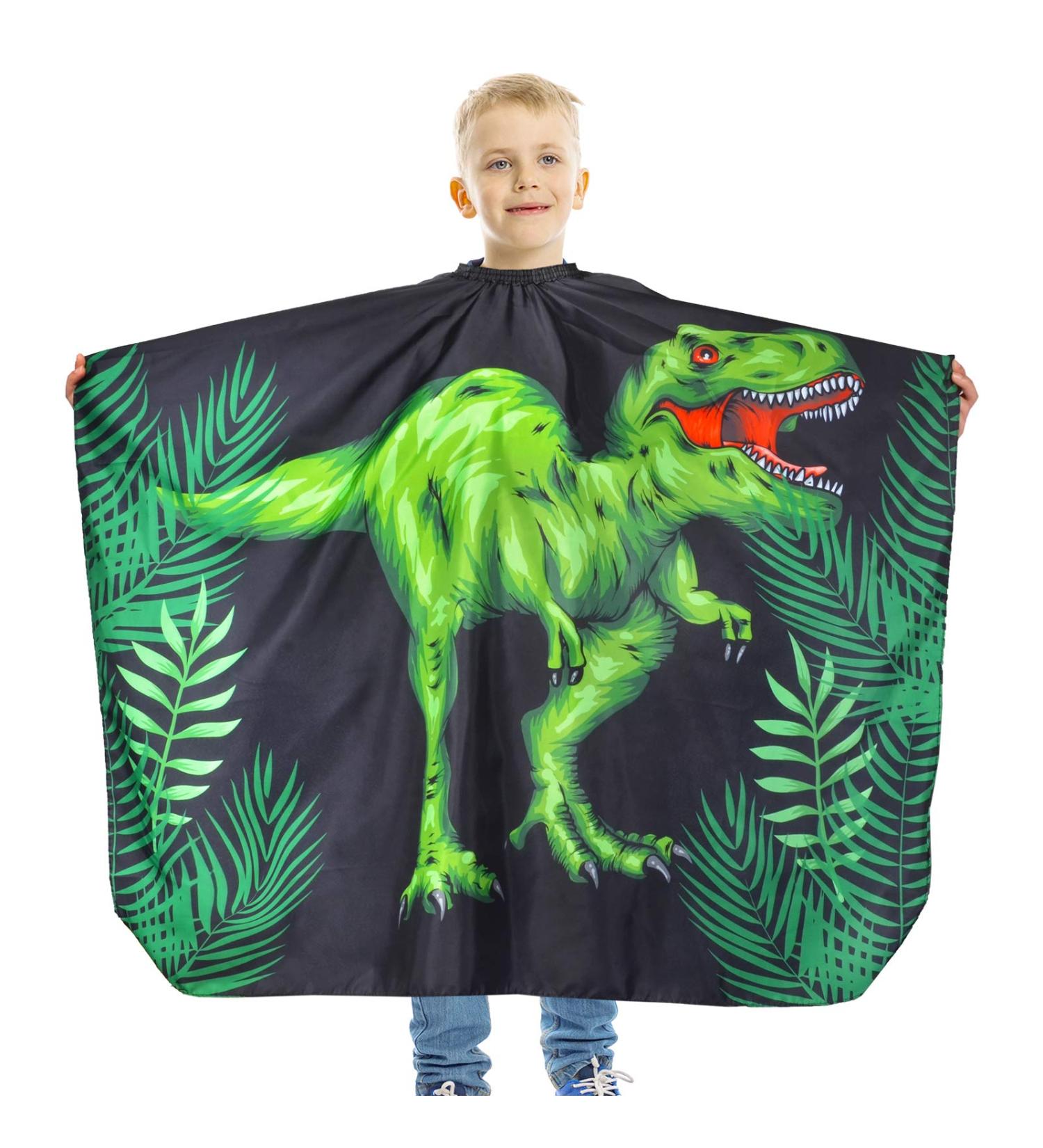 Kids Waterproof Dinosaur Haircut Cape - Adjustable Snap Closure for Boys | Barber Cape Cover and Hair Cutting Apron - Buy Online on GoSupps.com