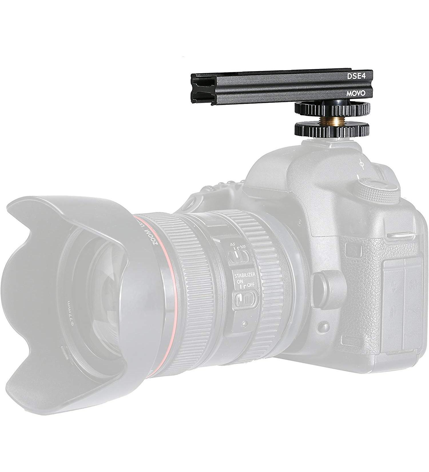 Movo DSE4 Adjustable Cold Shoe Extension Bar - 4 Rail for DSLR Lights, Monitors, Microphones & More - Buy Online on GoSupps.com
