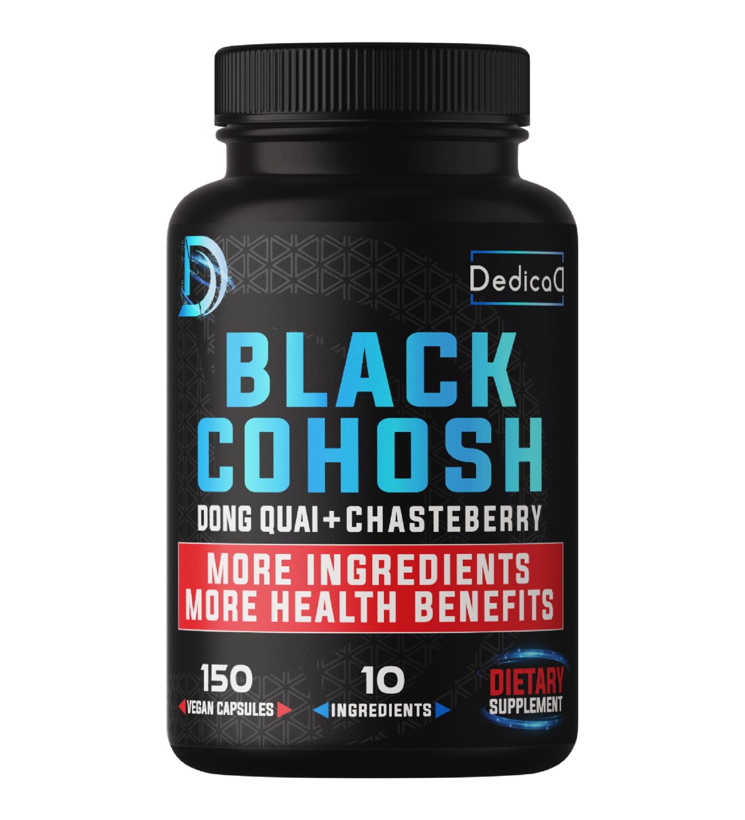 12in1 Black Cohosh 5-Month Supply for Menopause Support Supplement with Dong Quai, Chasteberry, Red Raspberry, Licorice, Wild Yam & More - 150 Capsules 150 Count (Pack of 1) - Buy Online on GoSupps.com