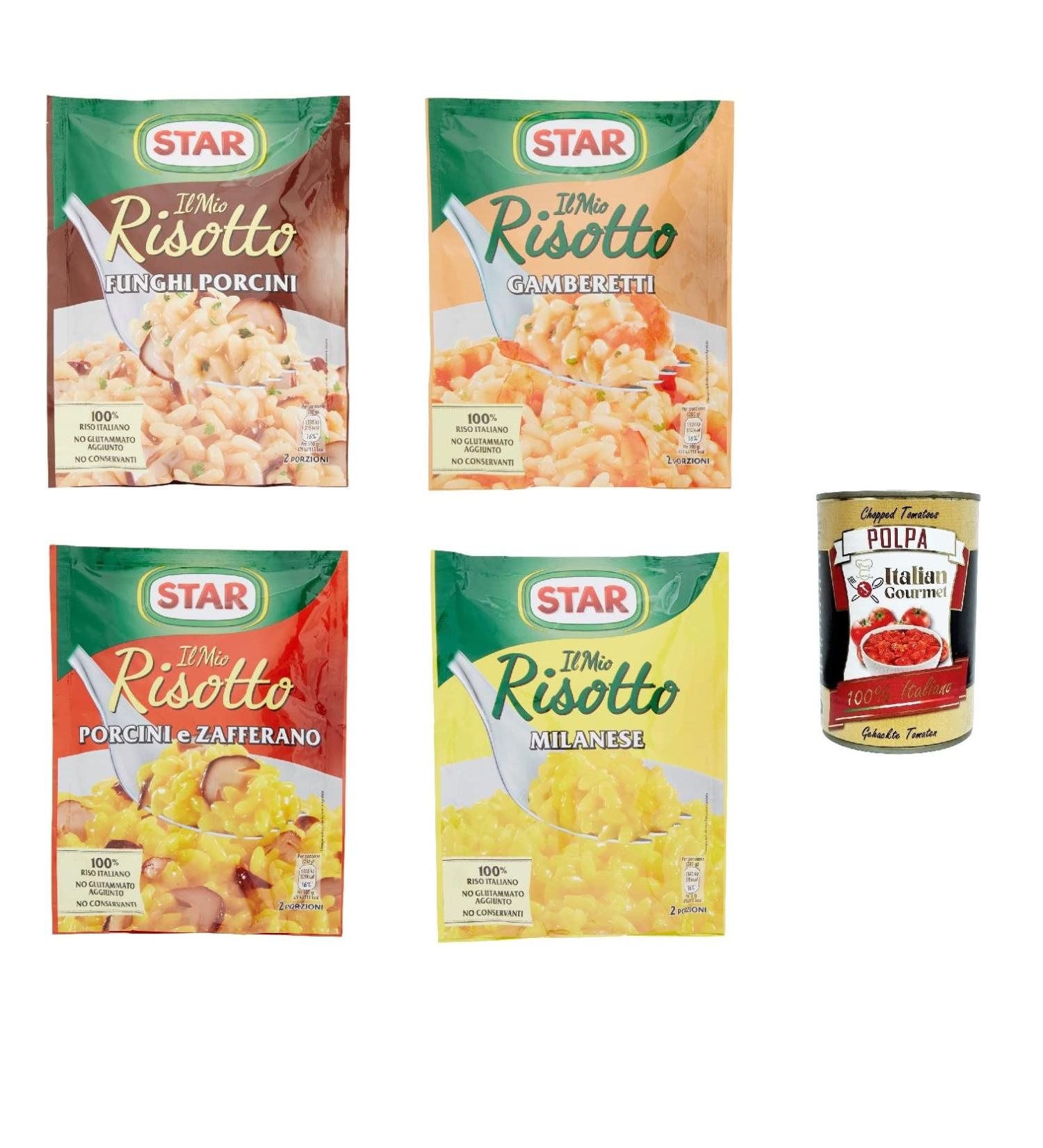  Italian Gourmet E.R. Star Creamy Risotto Porcini Mushrooms Milanese Shrimp Riz cr meux 4 x 175 g - Buy Online on GoSupps.com