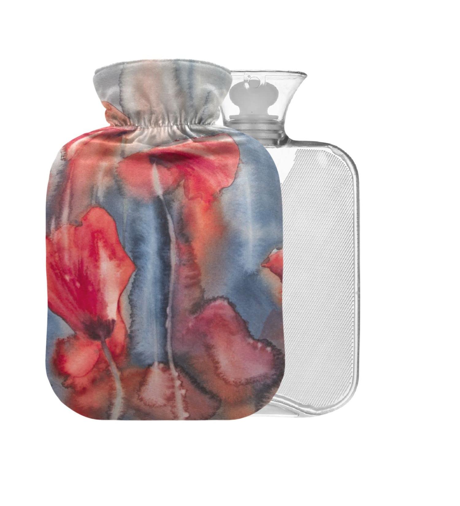 Hot Water Bottle with Cover - 1L Small Bag for Pain Relief & Therapy | BAP-Free Hot & Cold Relief - Buy Online on GoSupps.com