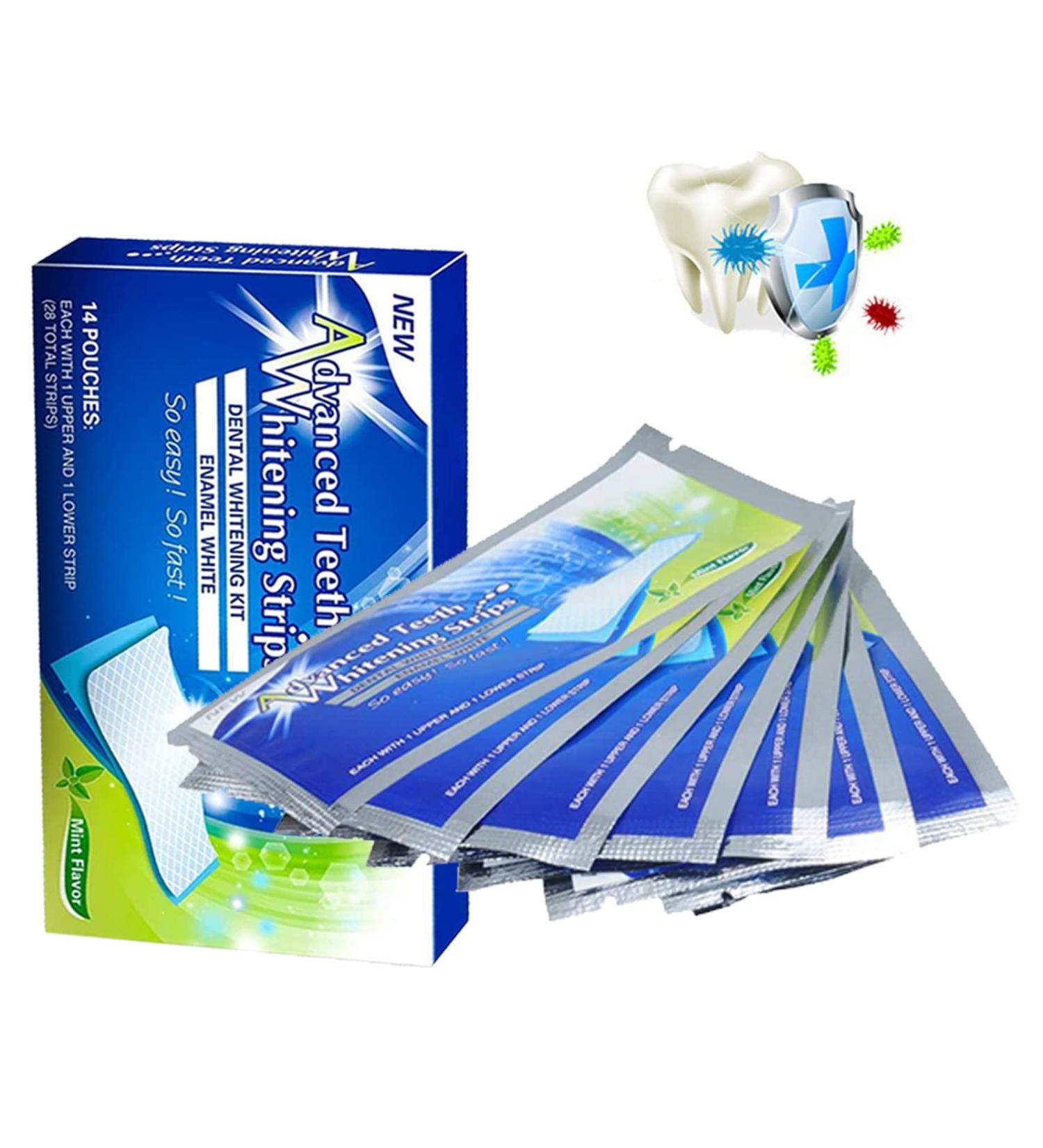 Yoezuo White Strips for Sensitive Teeth | 14 Tooth Whitening Stripes | Mint Flavor | Remove Yellow Stains & Smoke Damage - Buy Online on GoSupps.com