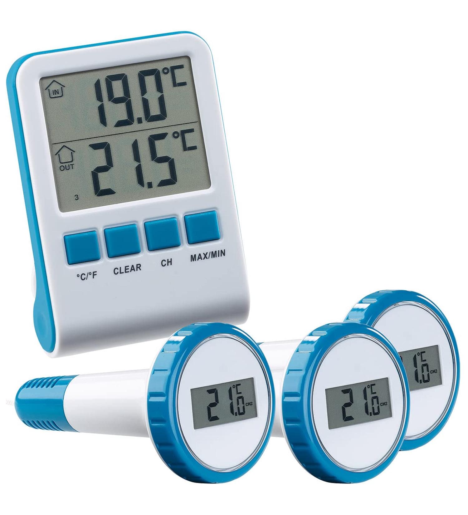 Infactory Pool Thermometer Radio - Advanced 3-in-1 Digital Pond & Pool Thermometer with LCD Receiver | IPX8 Waterproof - Buy Online on GoSupps.com