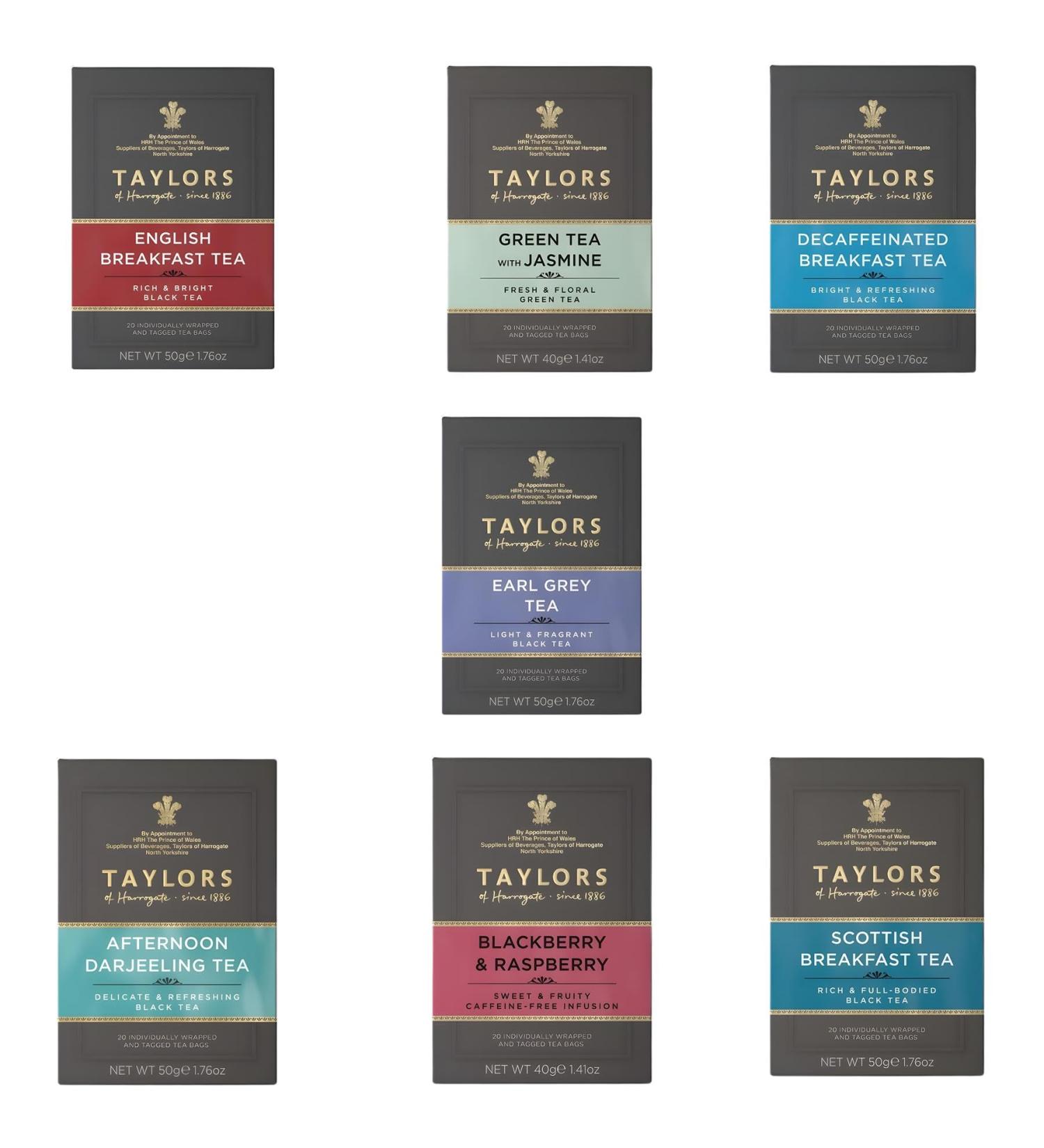 Taylors Pick N Mix - Create Custom Tea Bags Combo with 6+ Flavours | Afternoon Darjeeling Decaf Breakfast Earl Grey Scottish Breakfast | Gift Set for Tea Lovers Pack 2 Pack of 2 - Buy Online on GoSupps.com