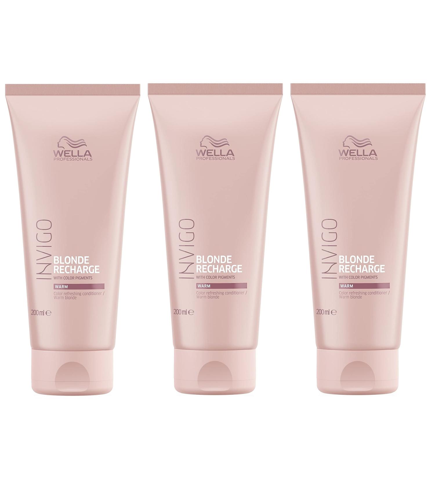 3x Blonde Recharge Cool Blonde Conditioner Invigo Wella Professionals Color Refresher 250 ml each 500 ml