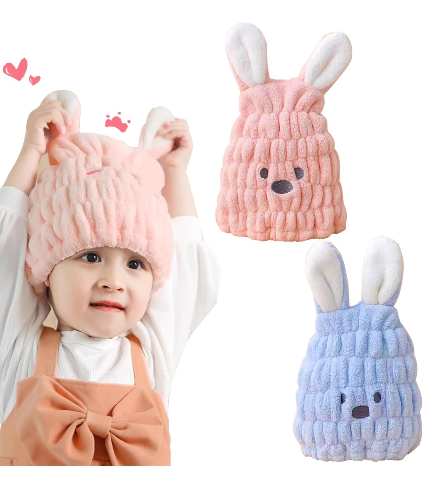 Buy Mufekum 2-Piece Hair Turbans - Quick-Drying Coral Fleece Towels for Kids | Water-Absorbing Bathing Caps - Buy Online on GoSupps.com