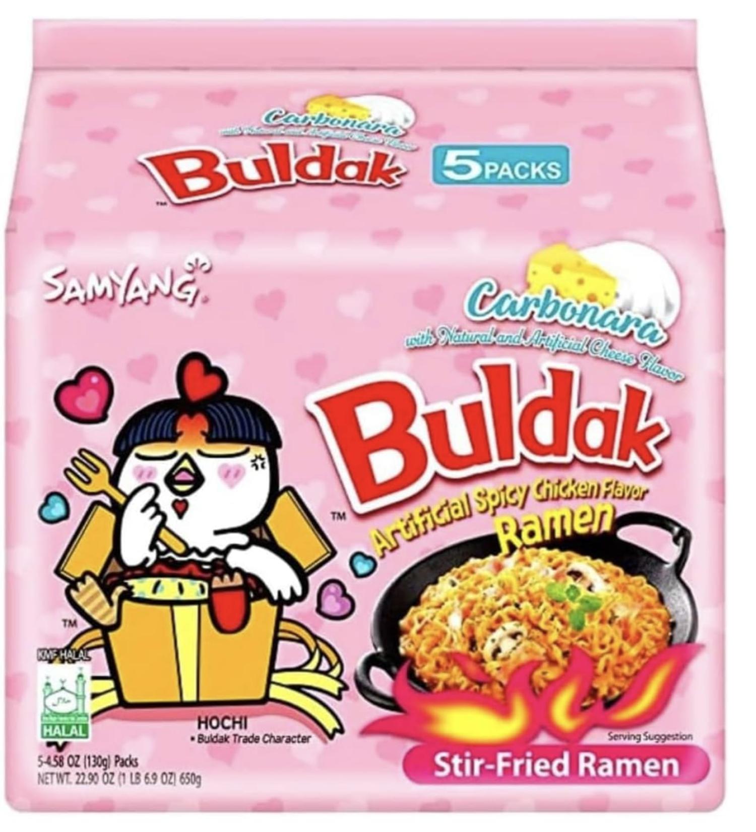 Samyang Carbo Buldak Nuclear Fire Fried Super Hot Spicy Noodles 5 Pack - International Shipping Available! - Buy Online on GoSupps.com