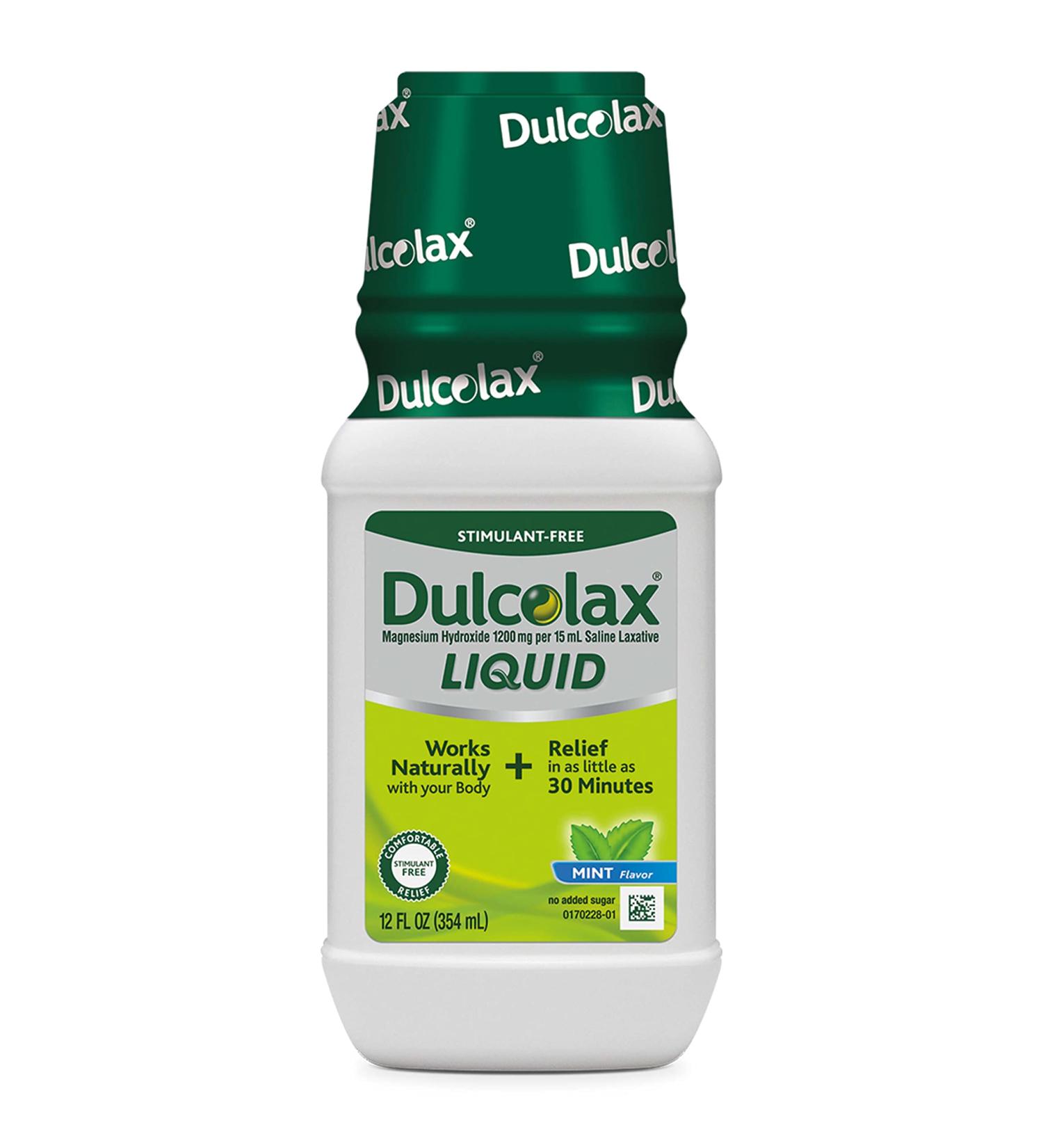 Dulcolax Liquid Laxative 12 oz - Mint Flavor | Stimulant-Free for Comfortable Relief - Buy Online on GoSupps.com