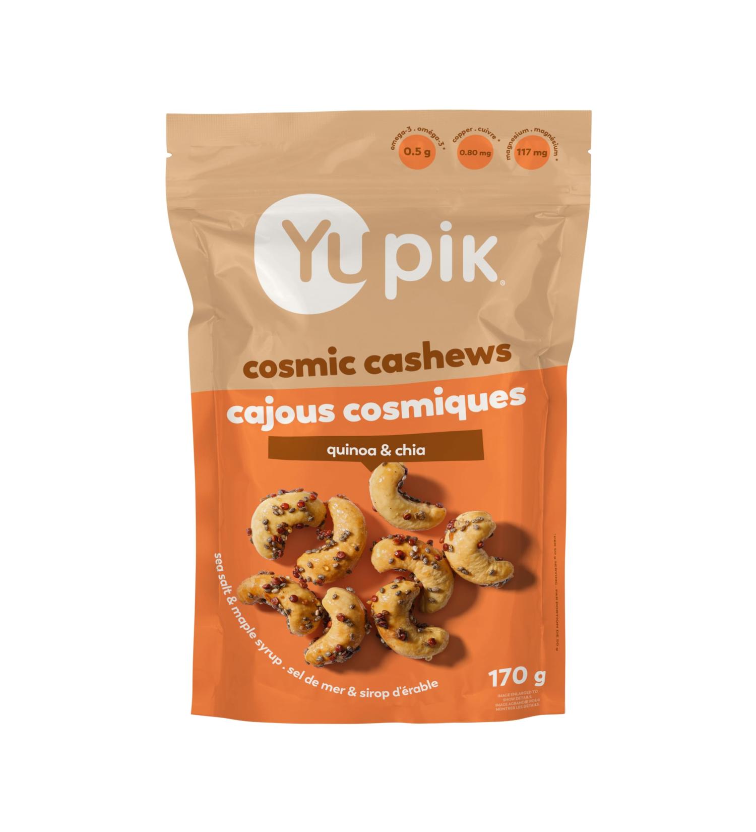 Yupik Salted Maple Cosmic Cashews 170 g Crunchy Savory Snack Made with Natural Ingredients Cashews Maple Syrup Quinoa Chia Seeds Sea Salt Perfect for Parties & Special Occasions - Buy Online on GoSupps.com