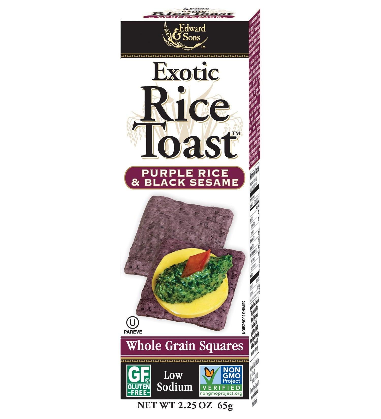 Edward & Sons Exotic Rice Toast Purple Rice & Black Sesame 2.25 oz (Pack of 12) - Buy Online on GoSupps.com