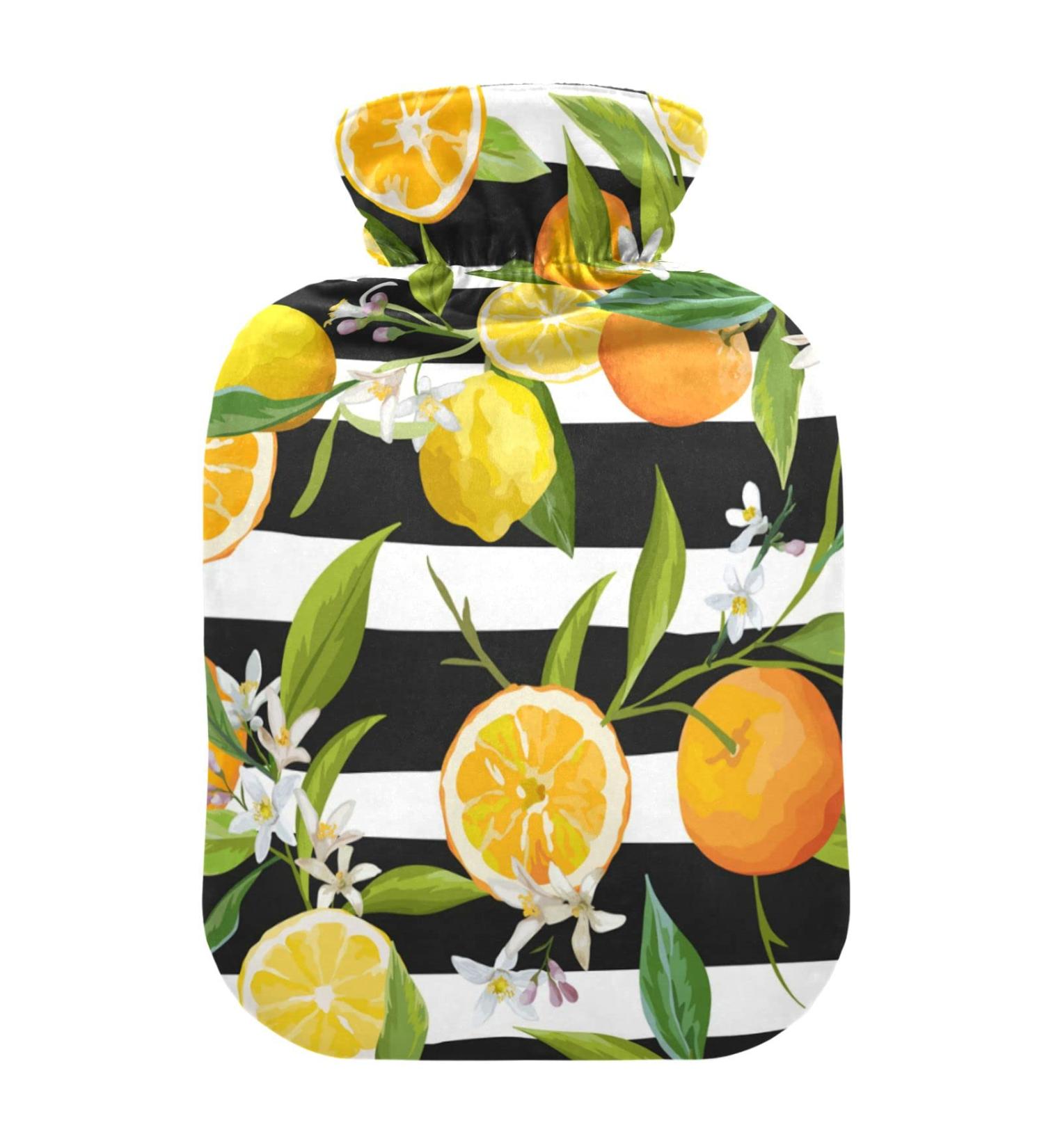 Shop Hot Water Bottles - Orange & Lemon Cover for Pain Relief | 2L Water Bag for Neck & Shoulder Comfort - International Shipping - Buy Online on GoSupps.com