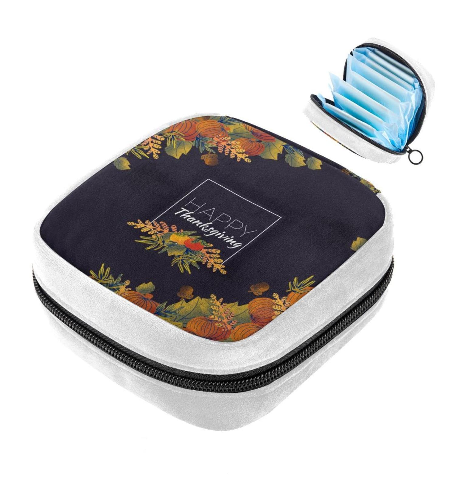 GIAPB Sanitary Napkin Storage Bag | Period Tampon Makeup Pad Pouch | Thanksgiving Color3073 - Buy Online on GoSupps.com