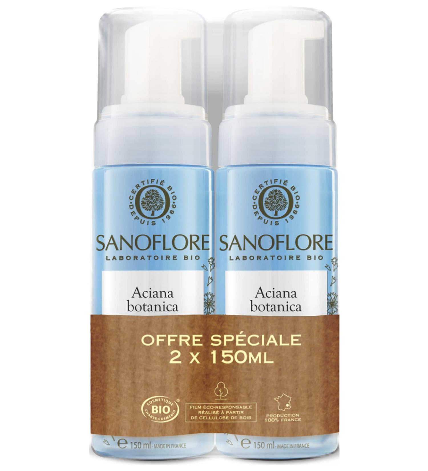 Sanoflore Aciana Botanica Cleansing Water Foam Pack of 2 x 150 ml