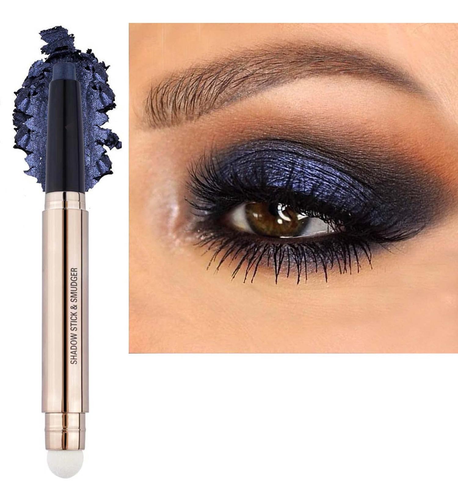 Midnight Black Blue Eyeshadow Stick | Cream Shimmer | Waterproof & Long Lasting | Hypoallergenic | Multi-Dimensional Eye Look | Eye Liner Pen - Buy Online on GoSupps.com
