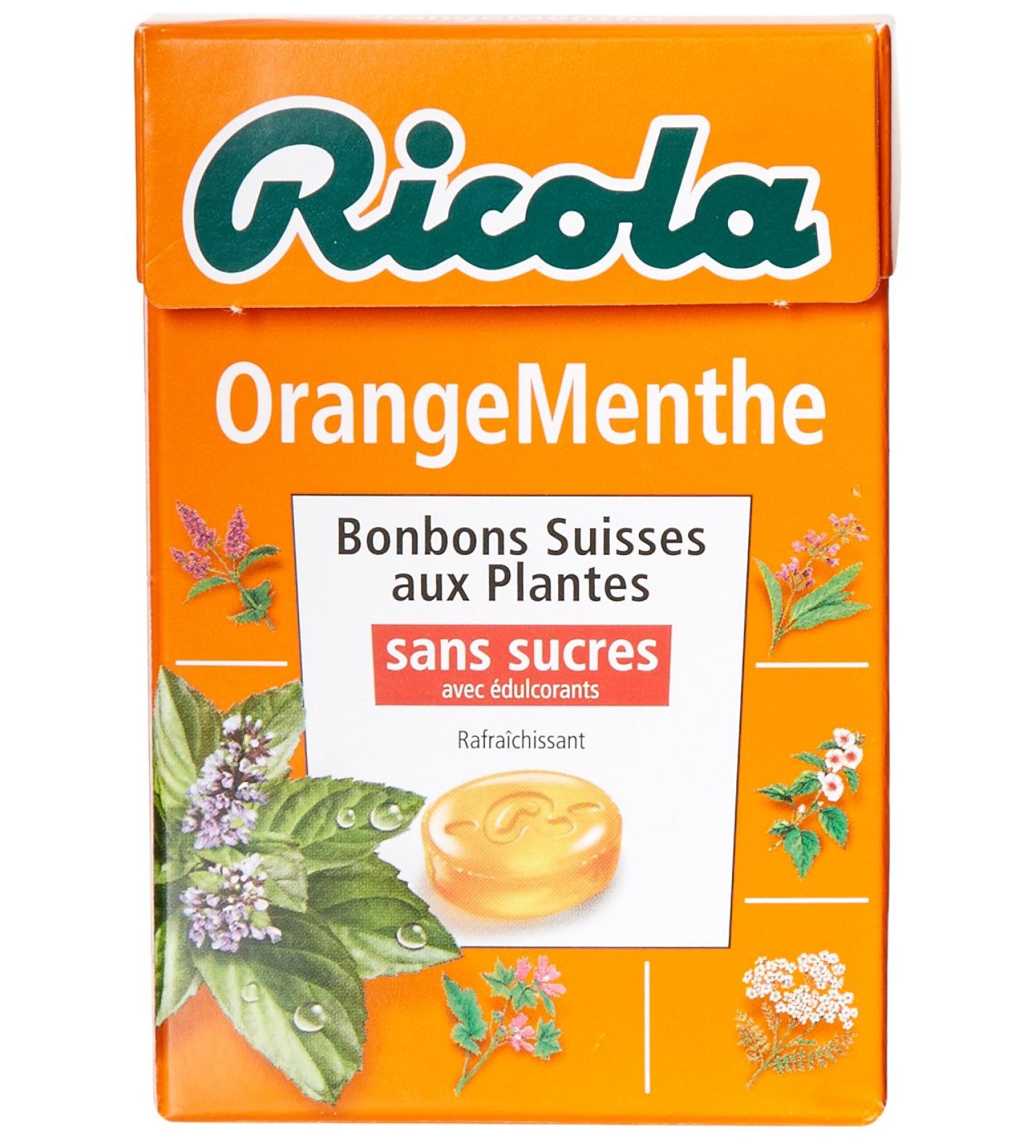  Ricola Ricola Swiss Herbal Sweets Orange and Mint Flavor 50g Box - Buy Online on GoSupps.com