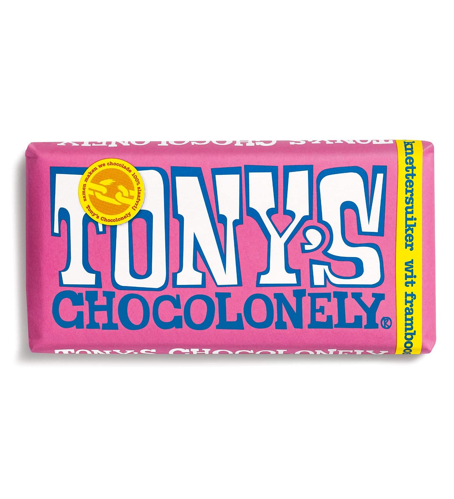 Tony's Chocolonely Tony's Chocolonely White Chocolate Raspberry Candy Bar 180g (pack of 1)