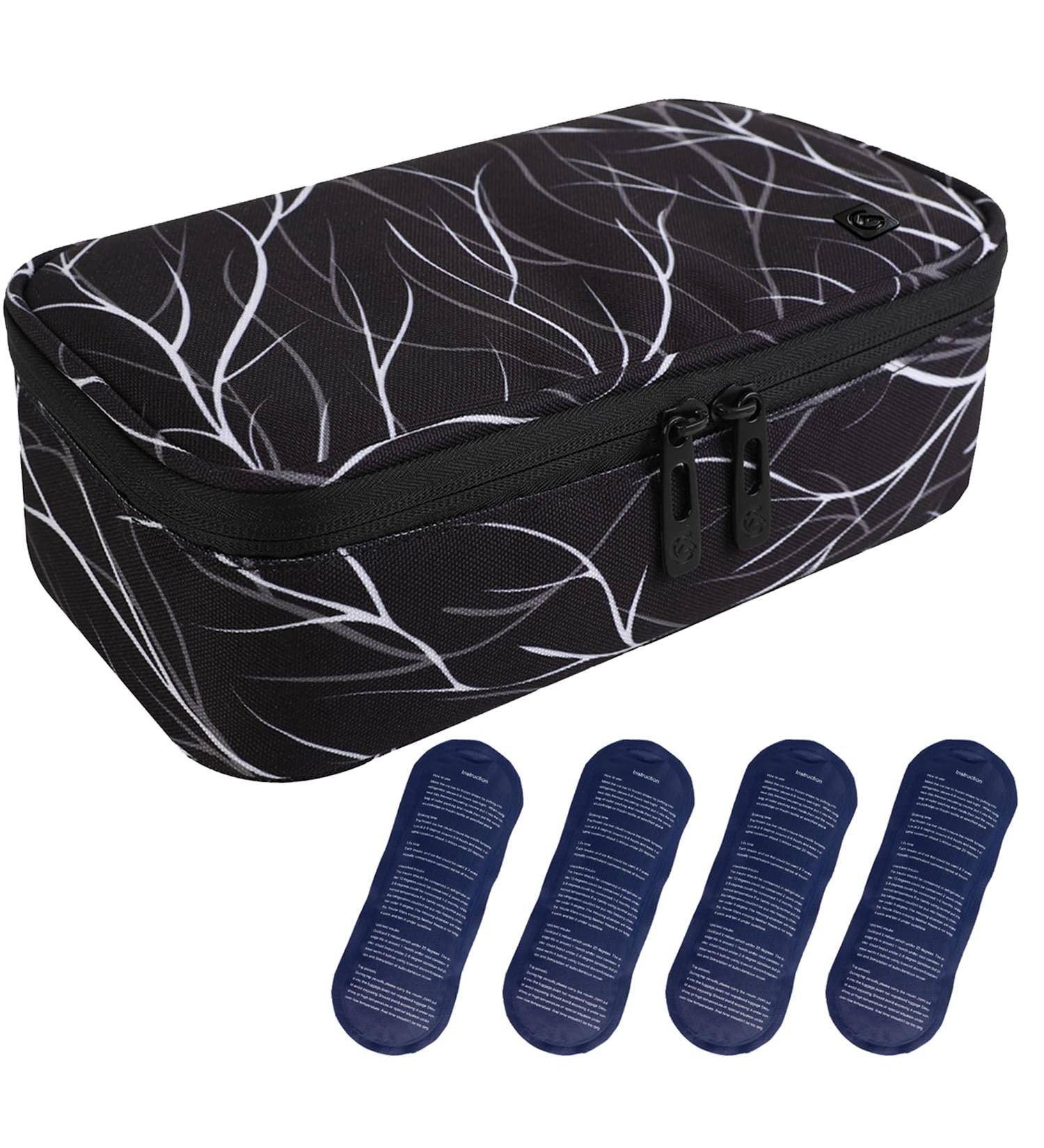 AllCamp Diabetic Cooling Bag for Insulin & Medication | Includes 4 Cooling Packs | Black & White - International Shipping Available - Buy Online on GoSupps.com