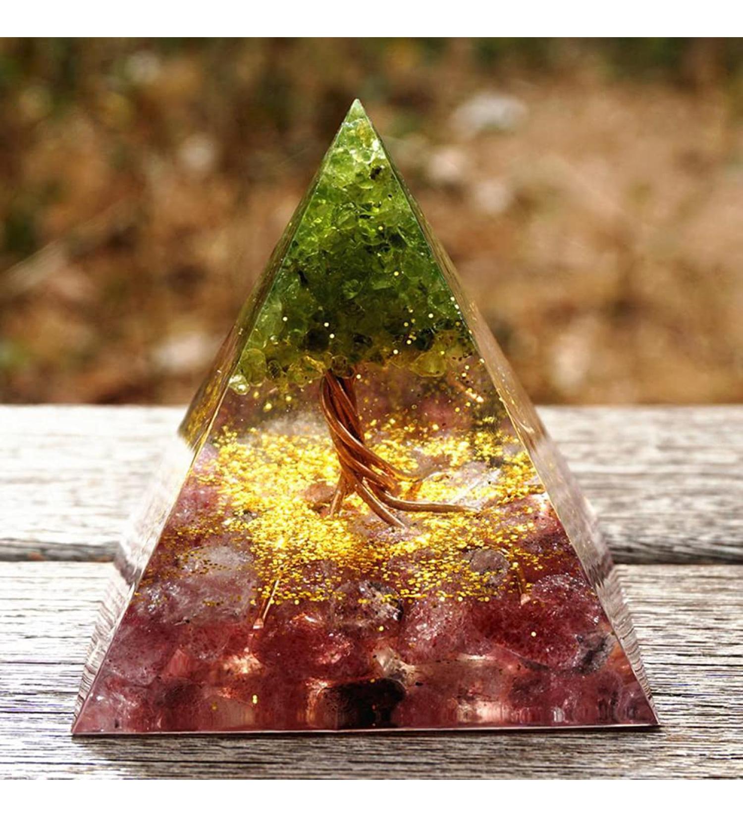milochic Handmade Orgonite Pyramid Healing Chakra Reiki Meditation Crystal Stone Positive Energy Generator Orgone Accumulator Gathering Fortune for Home Decorative Craft Gift(5cm) - Buy Online on GoSupps.com