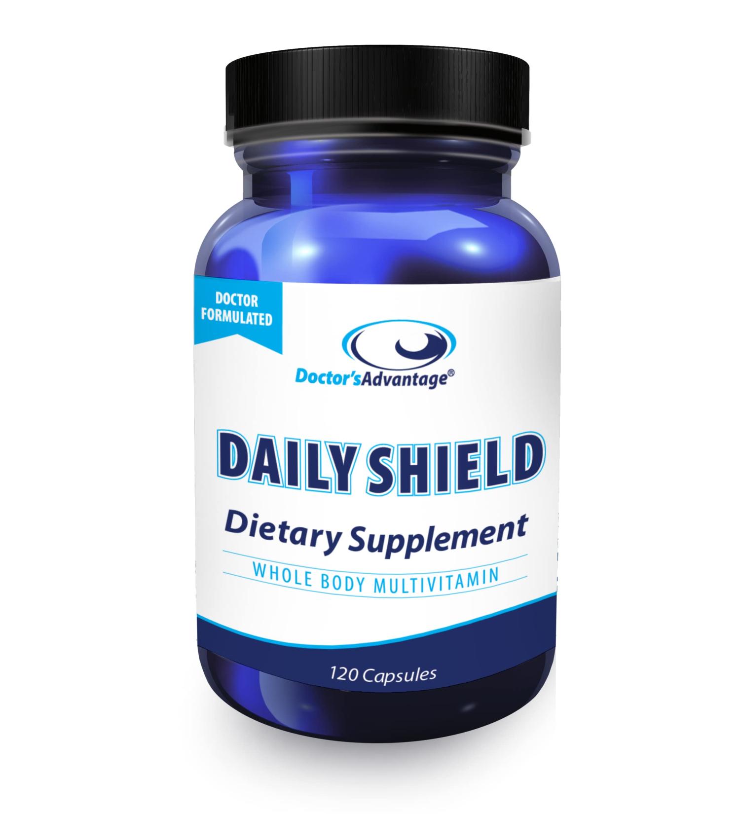 Doctor's Advantage Daily Shield Multivitamin-Green Tea Extract & Bilberry- Antioxidant Supplement to Fight Free Radical Damage & Support Immune System for Optimal Health Organic Non-GMO-120 Capsules