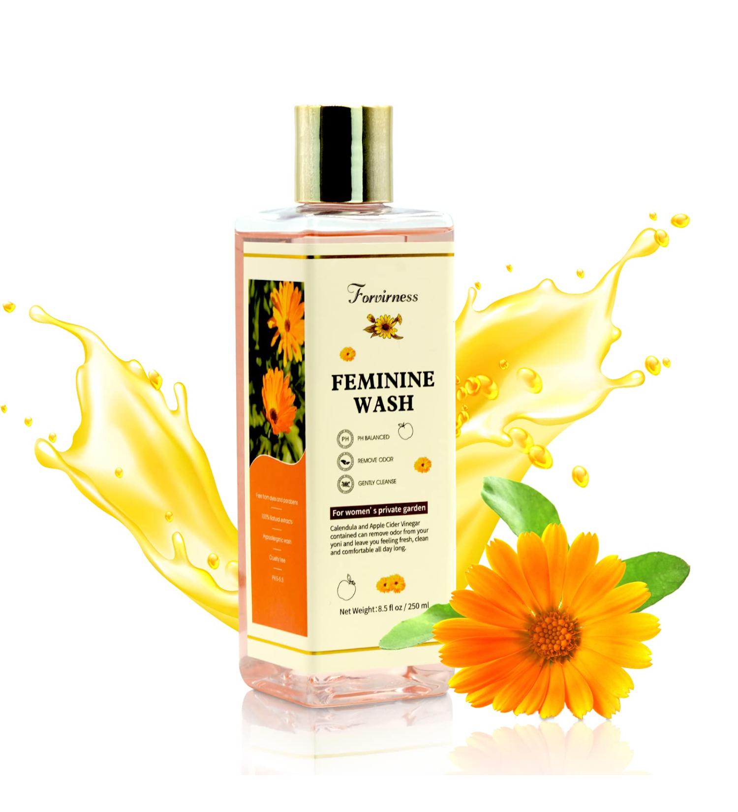 forvirness Natural Feminine Wash for Sensitive Skin - pH Balanced Vaginal Wash with Calendula & Apple Cider Vinegar - Gynecologist Tested - 8.5 fl.oz - Buy Online on GoSupps.com